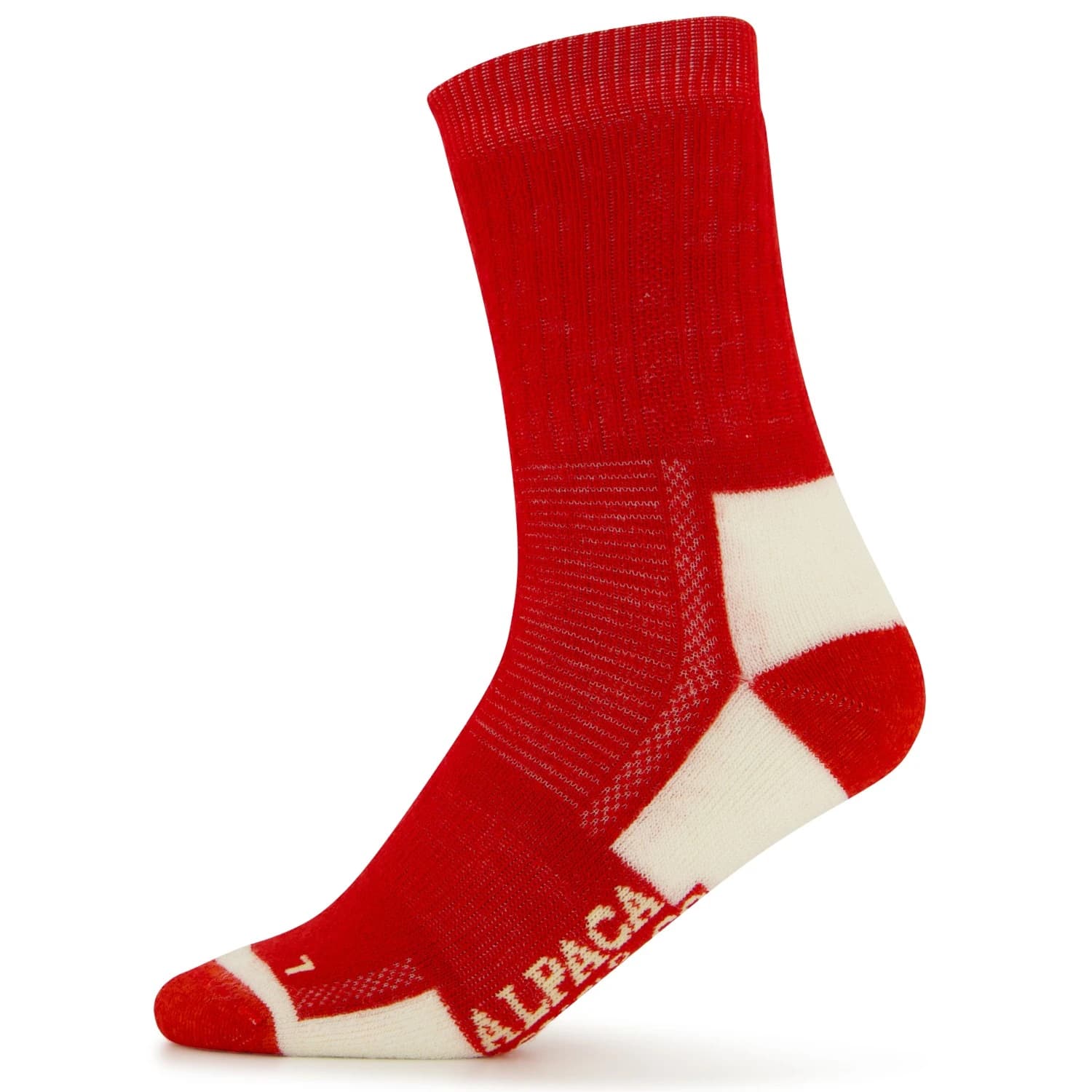 Детски спортни чорапи Alpacasocks&Co Merino Kids Sports socks - Red / Off White