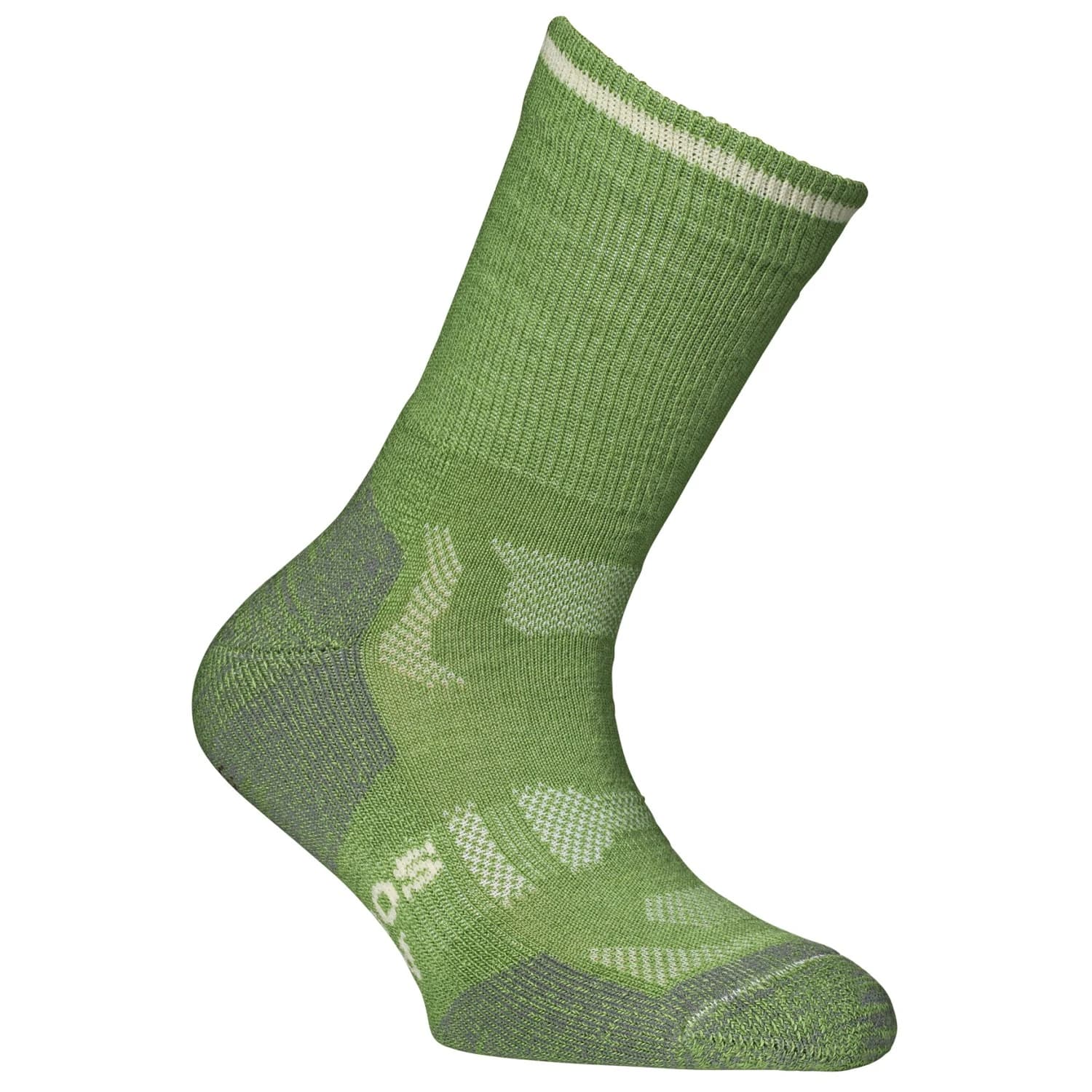 Детски туристически чорапи Alpacasocks&Co Merino Outdoor Kids Walking socks - Green / Grey Trim