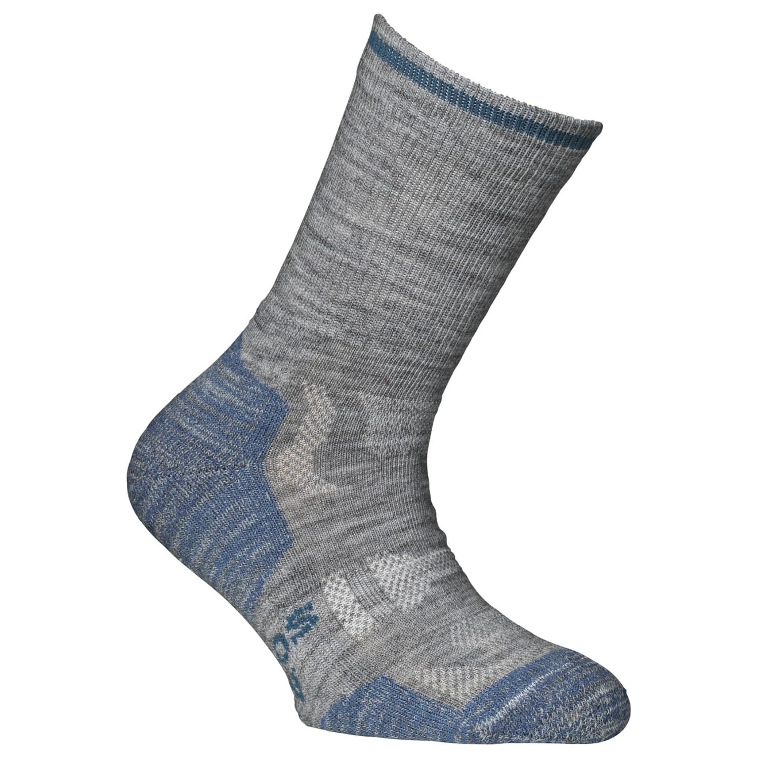 Детски туристически чорапи Alpacasocks&Co Merino Outdoor Kids Walking socks - Grey / Blue Trim