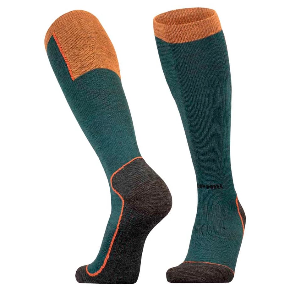Ски чорапи UphillSport Ouna Alpine Ski 4-Layer Compression M5 with Merino Ski socks - Green / Orange