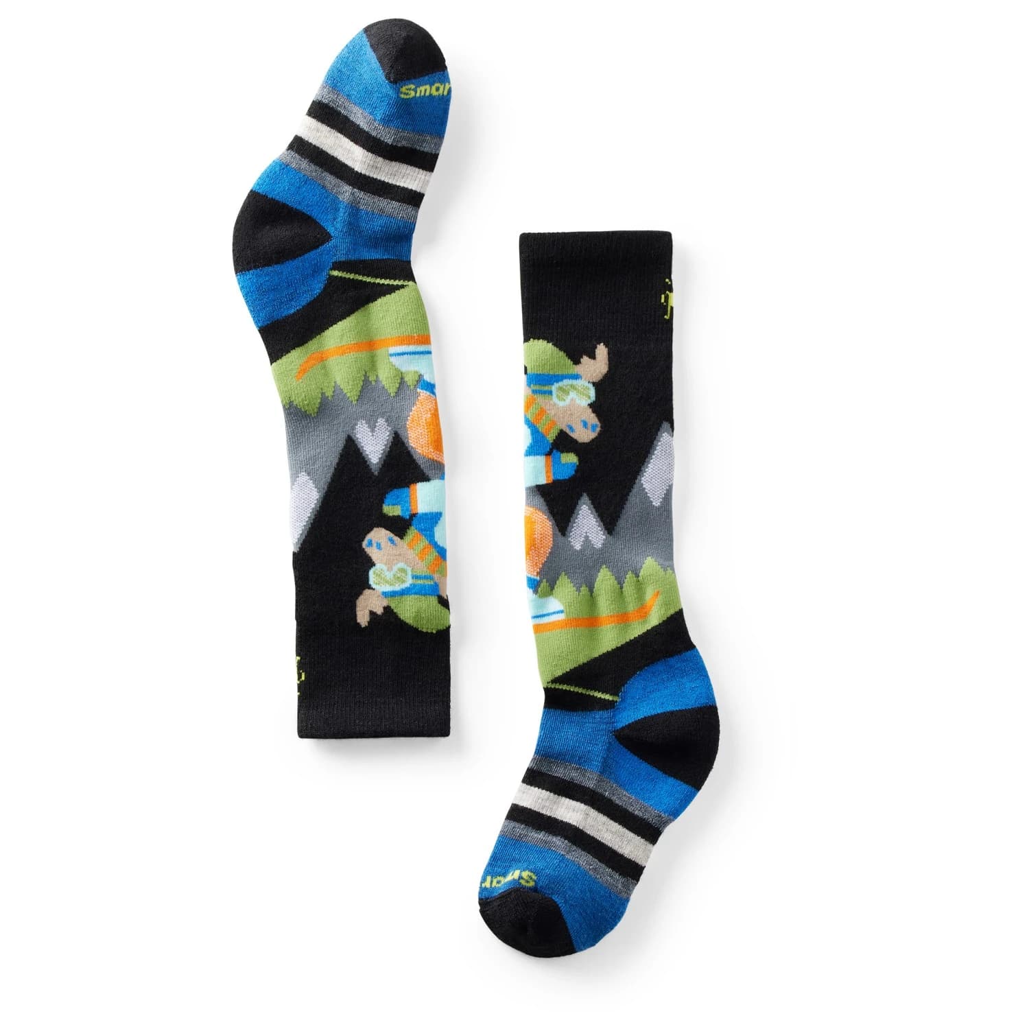Детски зимни чорапи Smartwool Kid's Winter F. Cushion Mountain Moose Pattern OTC Sports socks - Black