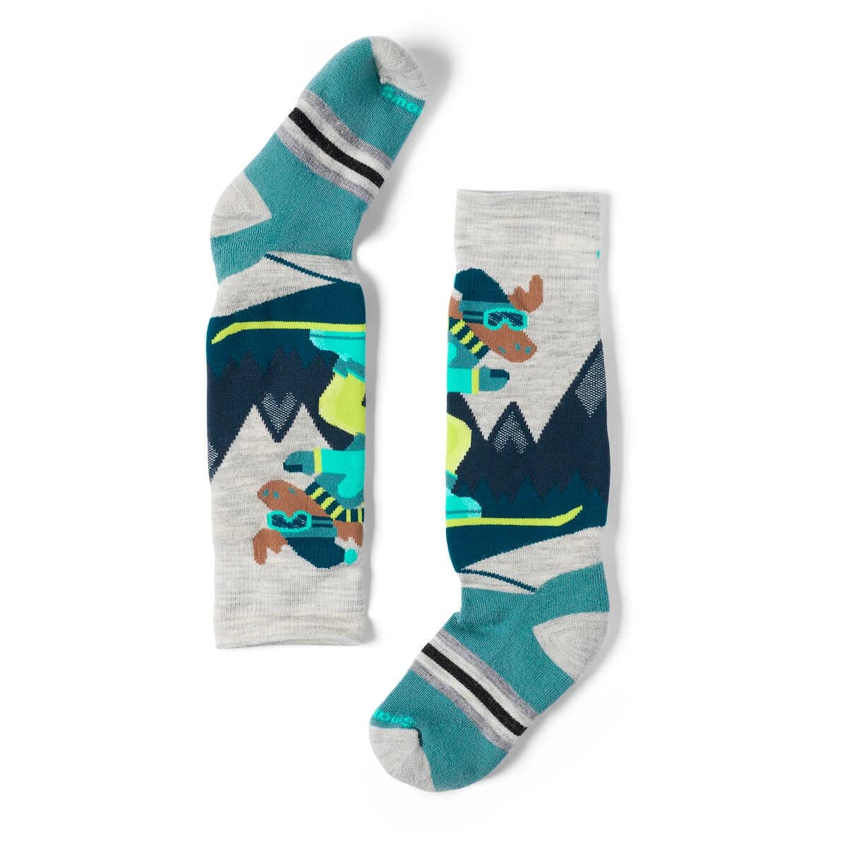 Детски зимни чорапи Smartwool Kid's Winter F. Cushion Mountain Moose Pattern OTC Sports socks - Ash