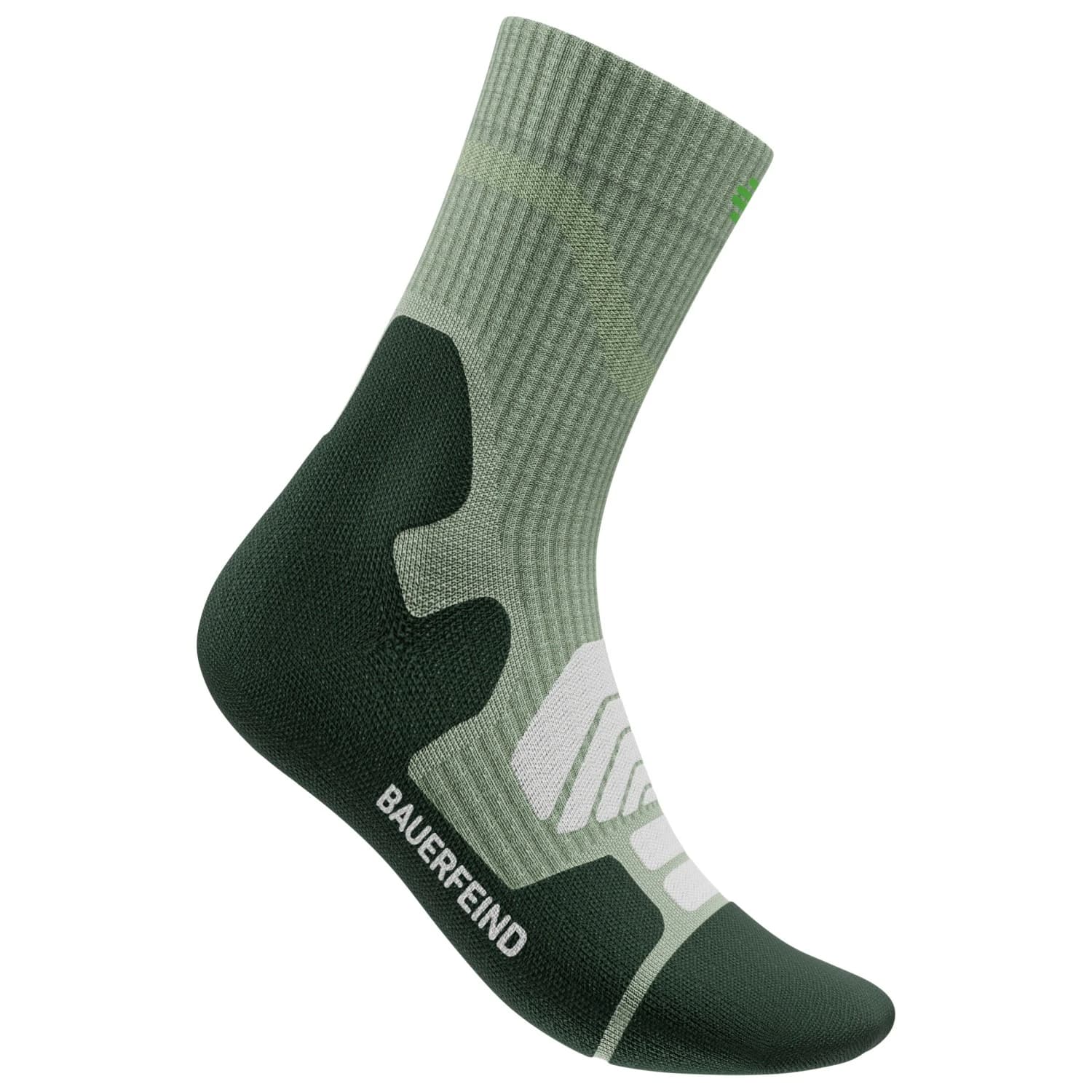 Дамски туристически чорапи Bauerfeind Sports Women's Outdoor Merino Mid Cut Socks Walking socks - Herbal Green