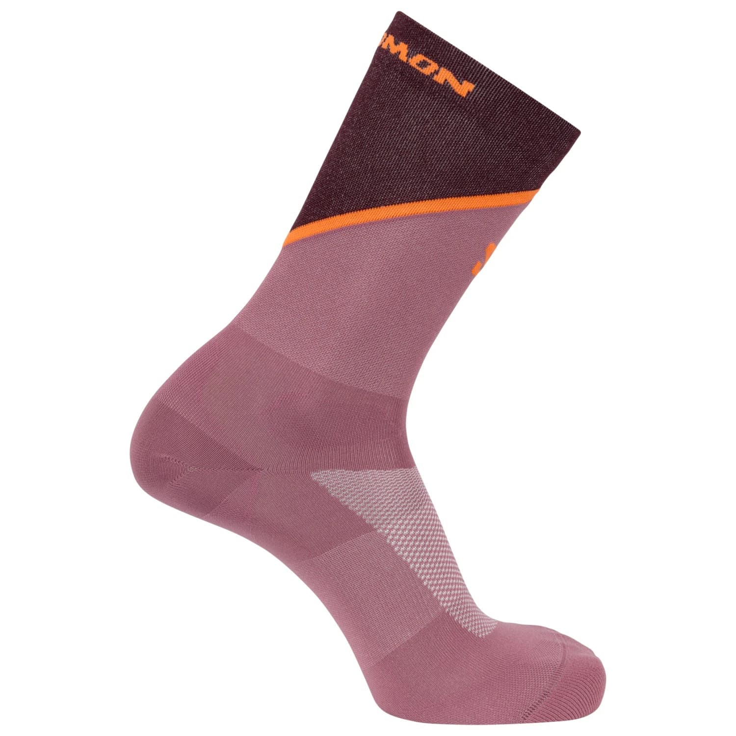 Чорапи за бягане Salomon Pulse Crew Running socks - Dusky Orchid / Huckleberry / Dragon Fire