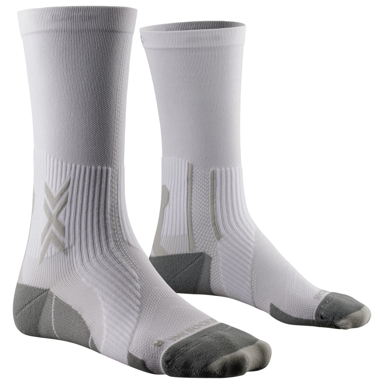 Чорапи за бягане X-Socks Run Perform Crew Running socks - Arctic White / Pearl Grey