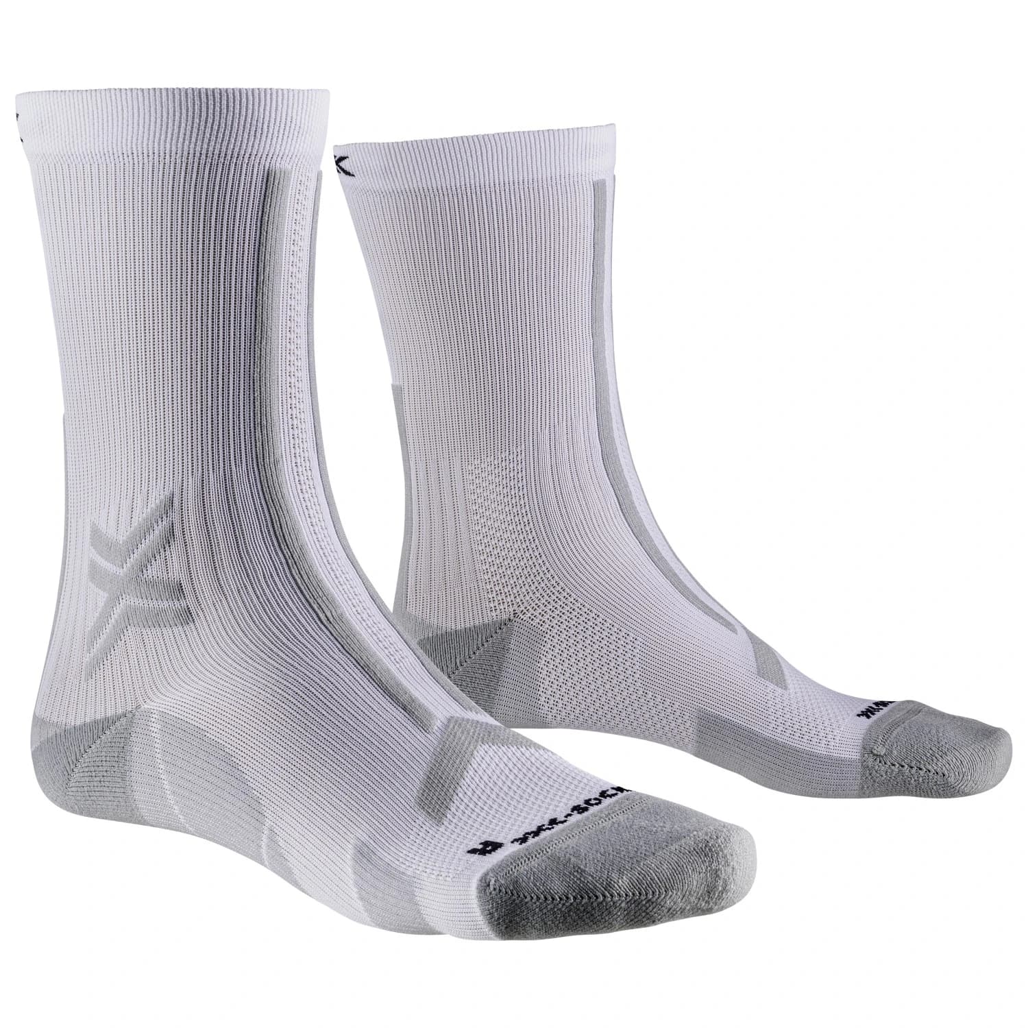 Чорапи за бягане X-Socks Trail Run Discover Crew Running socks - Arctic White / Pearl Grey