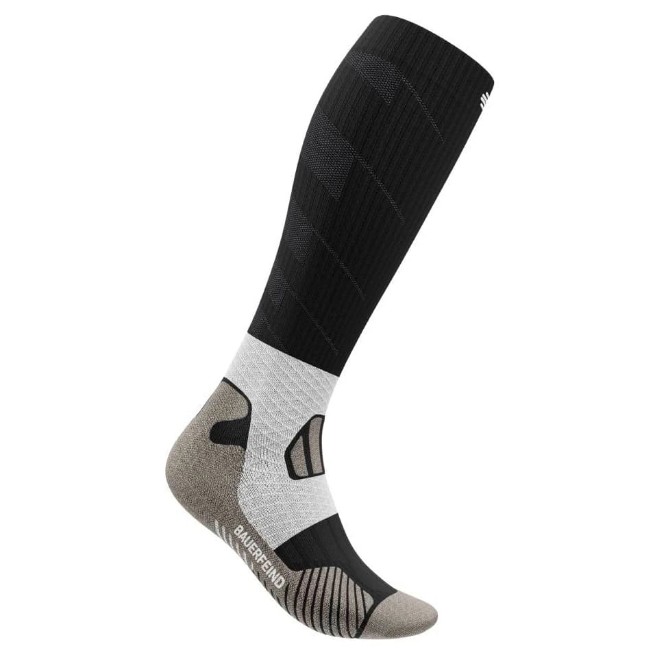 Мъжки чорапи за бягане Bauerfeind Sports Trail Run Compression Socks Running socks - Carbon Black
