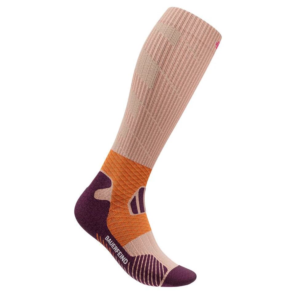 Дамски чорапи за бягане Bauerfeind Sports Women's Trail Run Compression Socks Running socks - Sunrise Peach