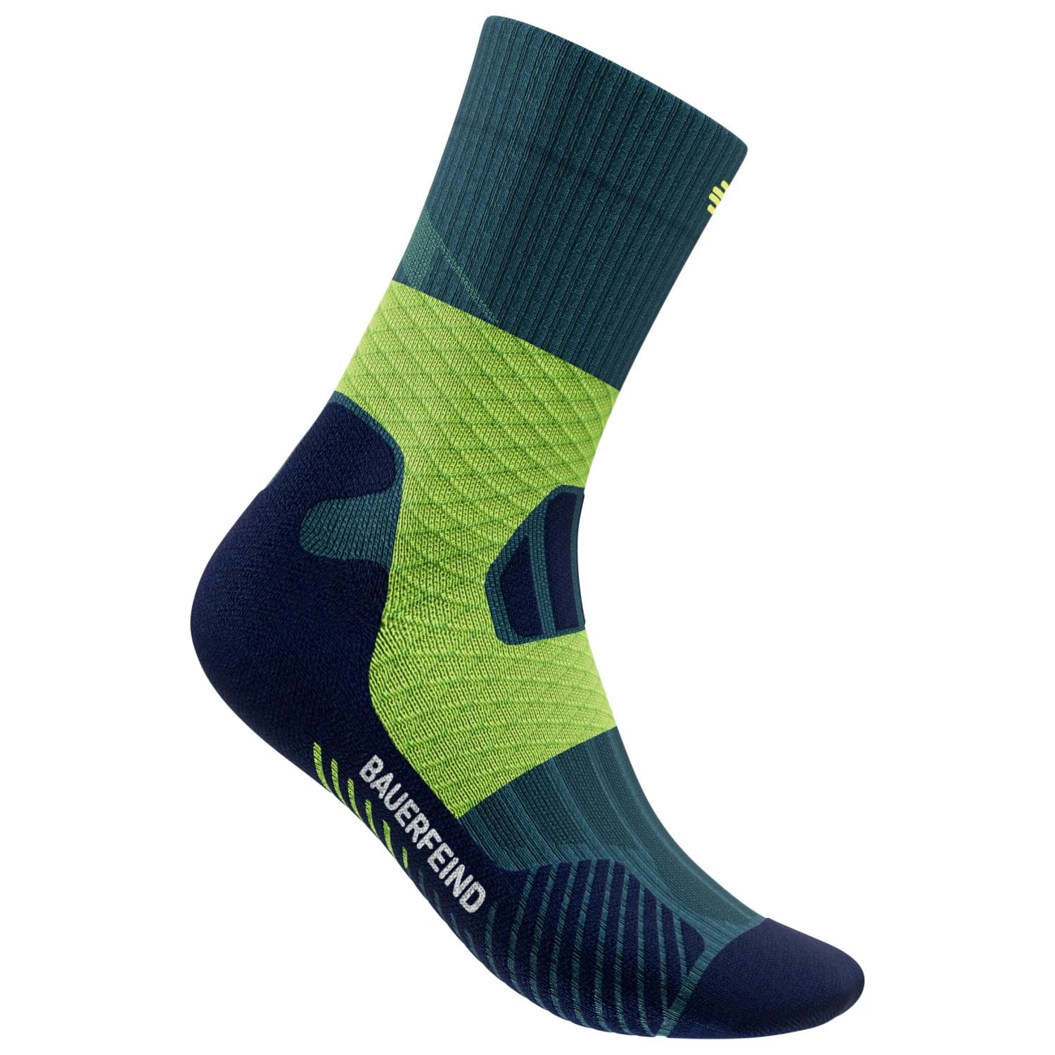 Дамски чорапи за бягане Bauerfeind Sports Women's Trail Run Mid Cut Socks Running socks - Midnight Teal