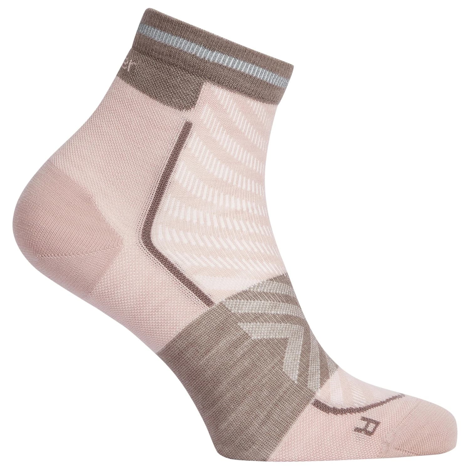 Дамски чорапи за бягане Icebreaker Women's Merino Run+ Ultralight Mini Running socks - Pink Quartz / Porcini