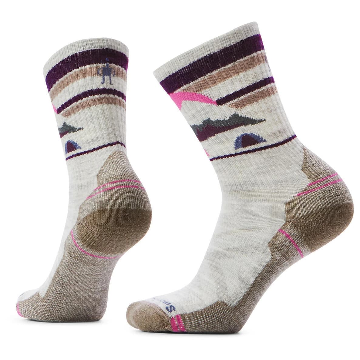 Дамски туристически чорапи Smartwool Women's Hike Light Cushion New Pattern Crew Socks Walking socks - Ash