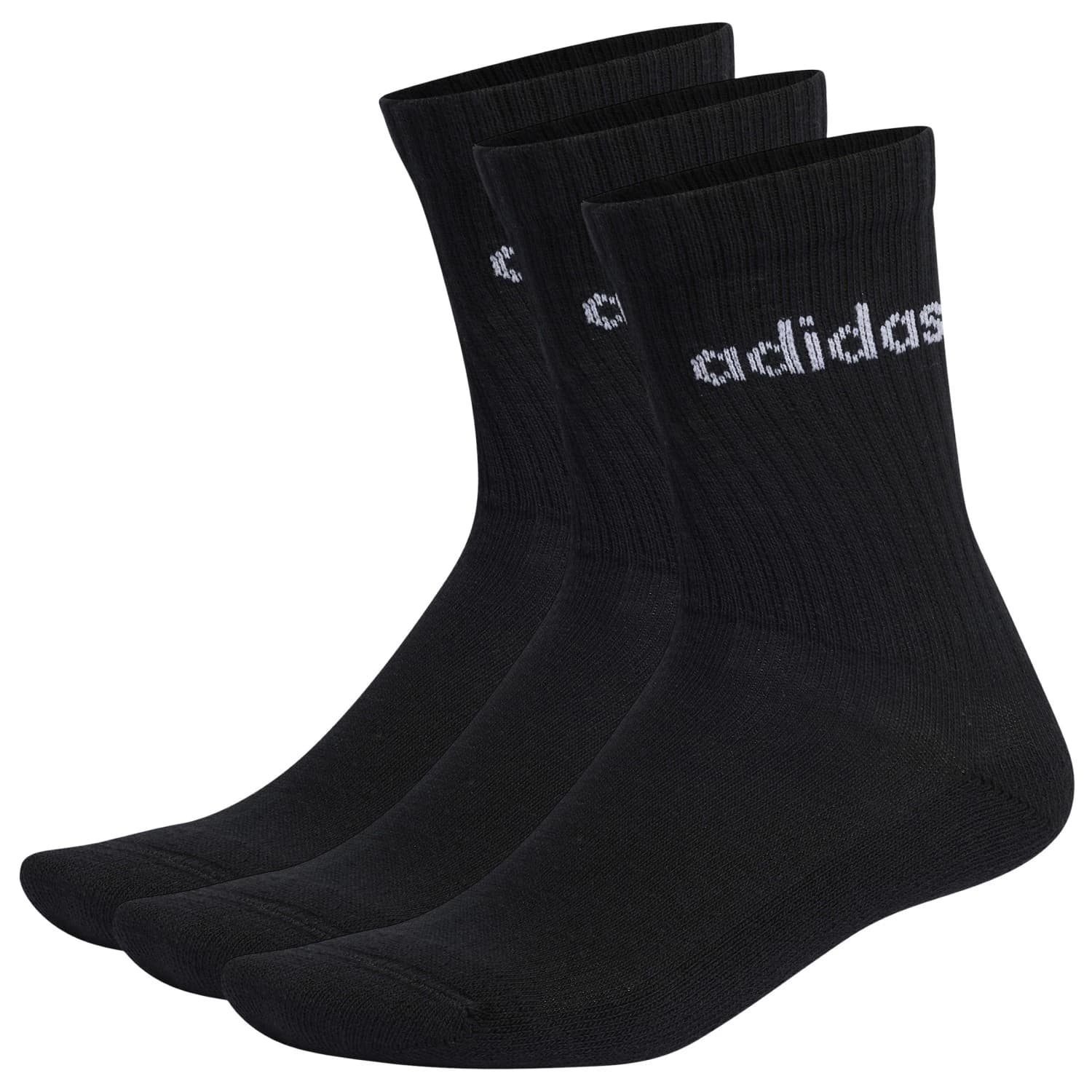 Спортни чорапи adidas Cushioned Linear Crew 3-Pack Sports socks - Black / White