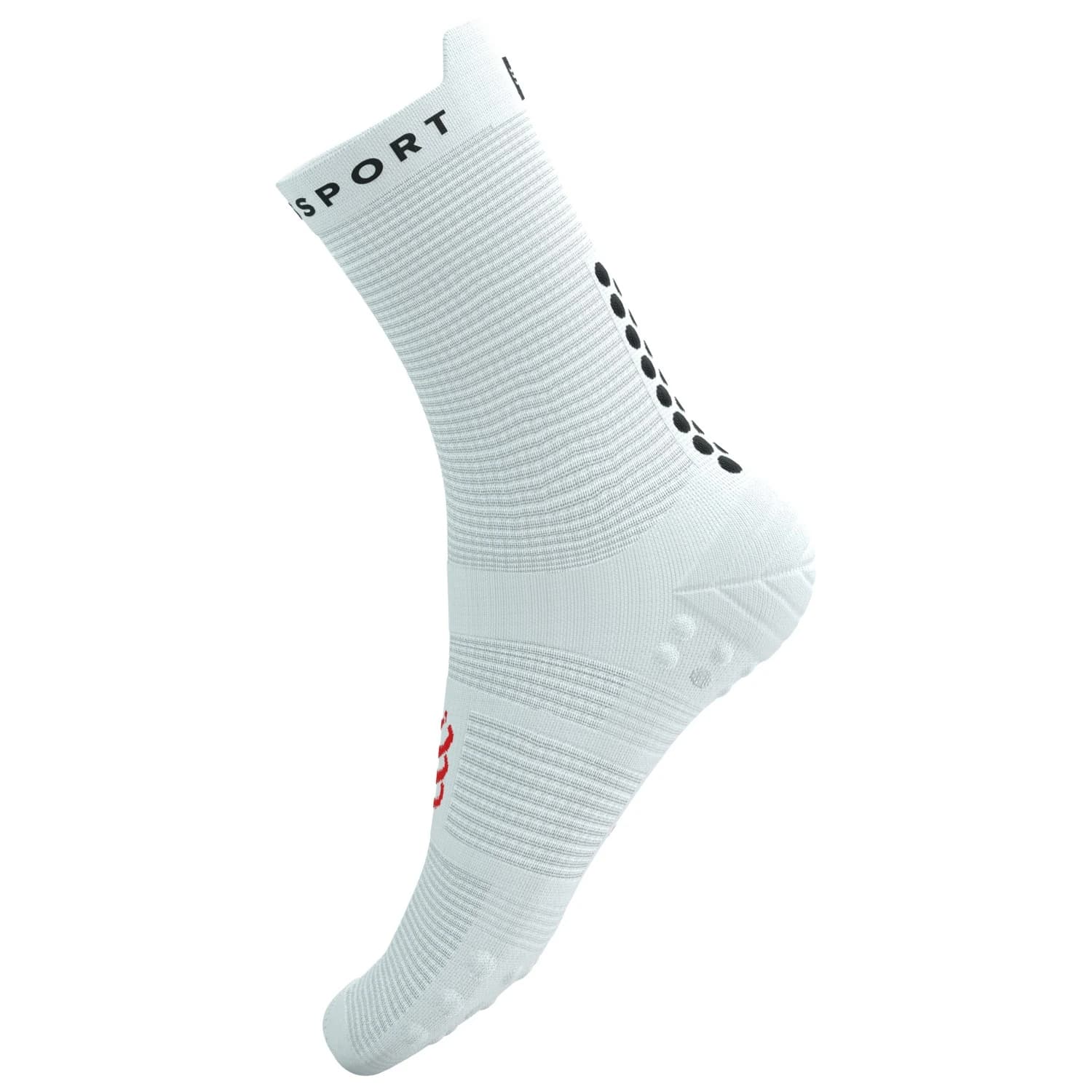 Чорапи за бягане Compressport Pro Racing Socks V4.0 Run High Running socks - White / Black
