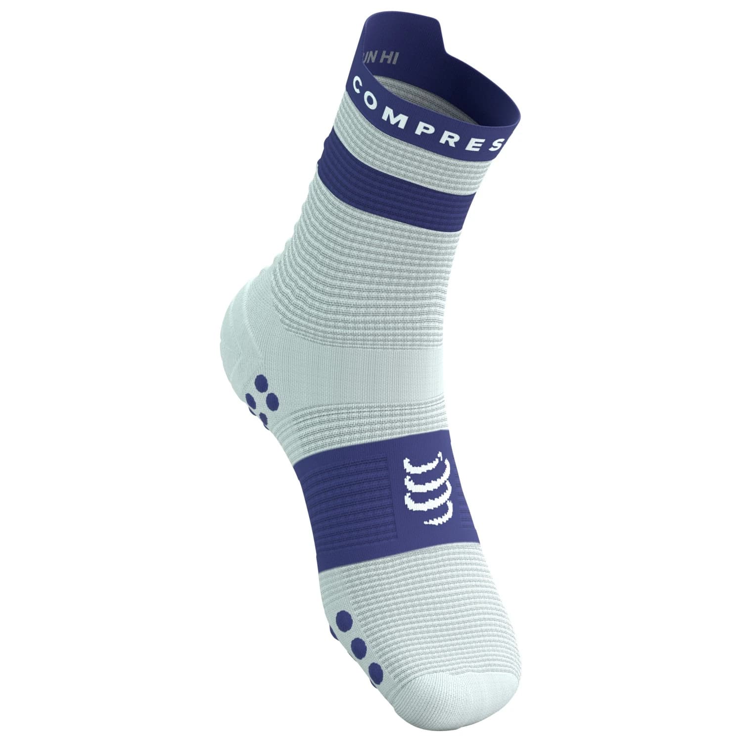 Чорапи за бягане Compressport Pro Racing Socks V4.0 Run High Running socks - Star White / Orient Blue