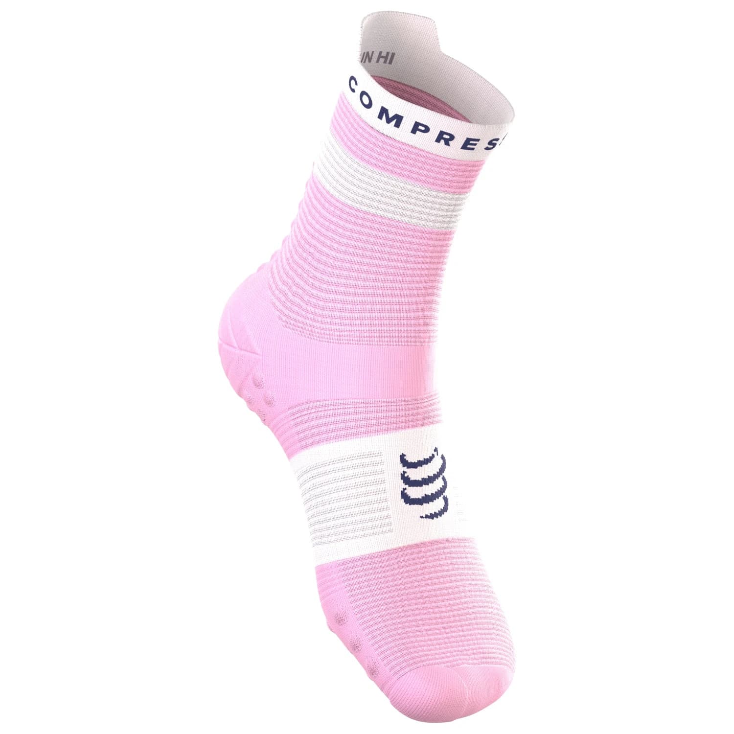 Чорапи за бягане Compressport Pro Racing Socks V4.0 Run High Running socks - Orchid Bouquet / White / Peacot