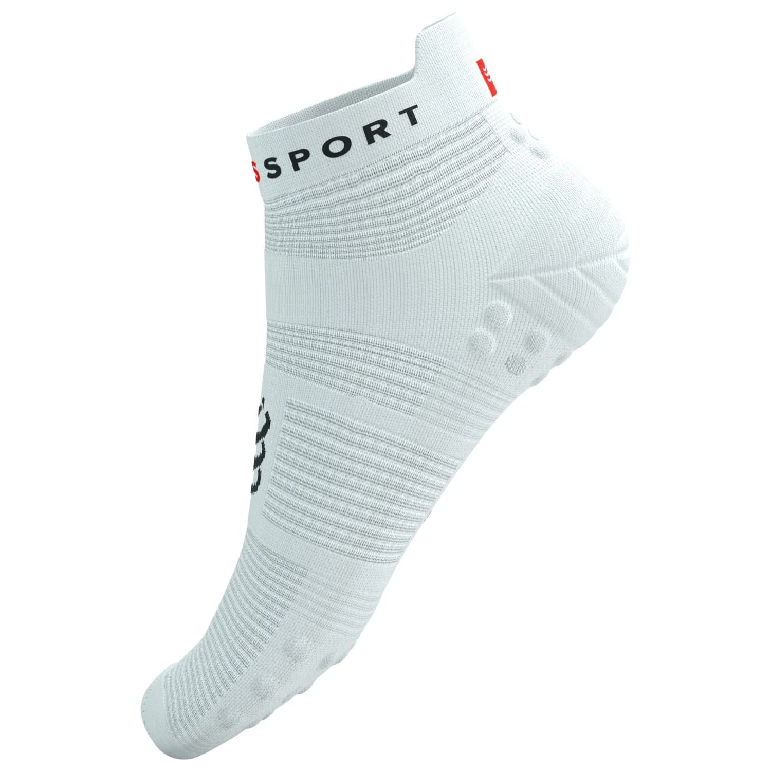 Чорапи за бягане Compressport Pro Racing Socks V4.0 Run Low Running socks - White / Black