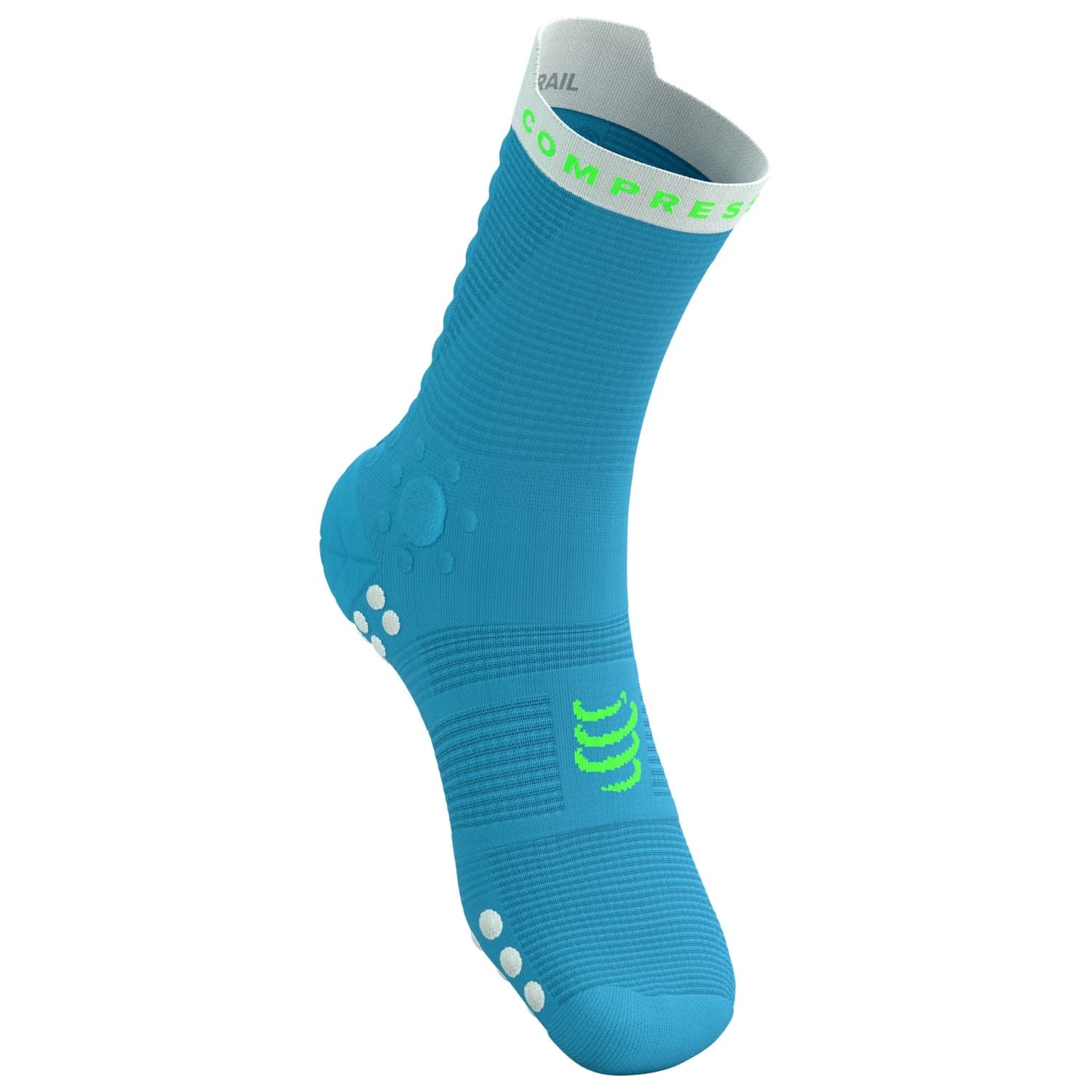 Чорапи за бягане Compressport Pro Racing Socks V4.0 Trail Running socks - Norse Blue / Neon Green