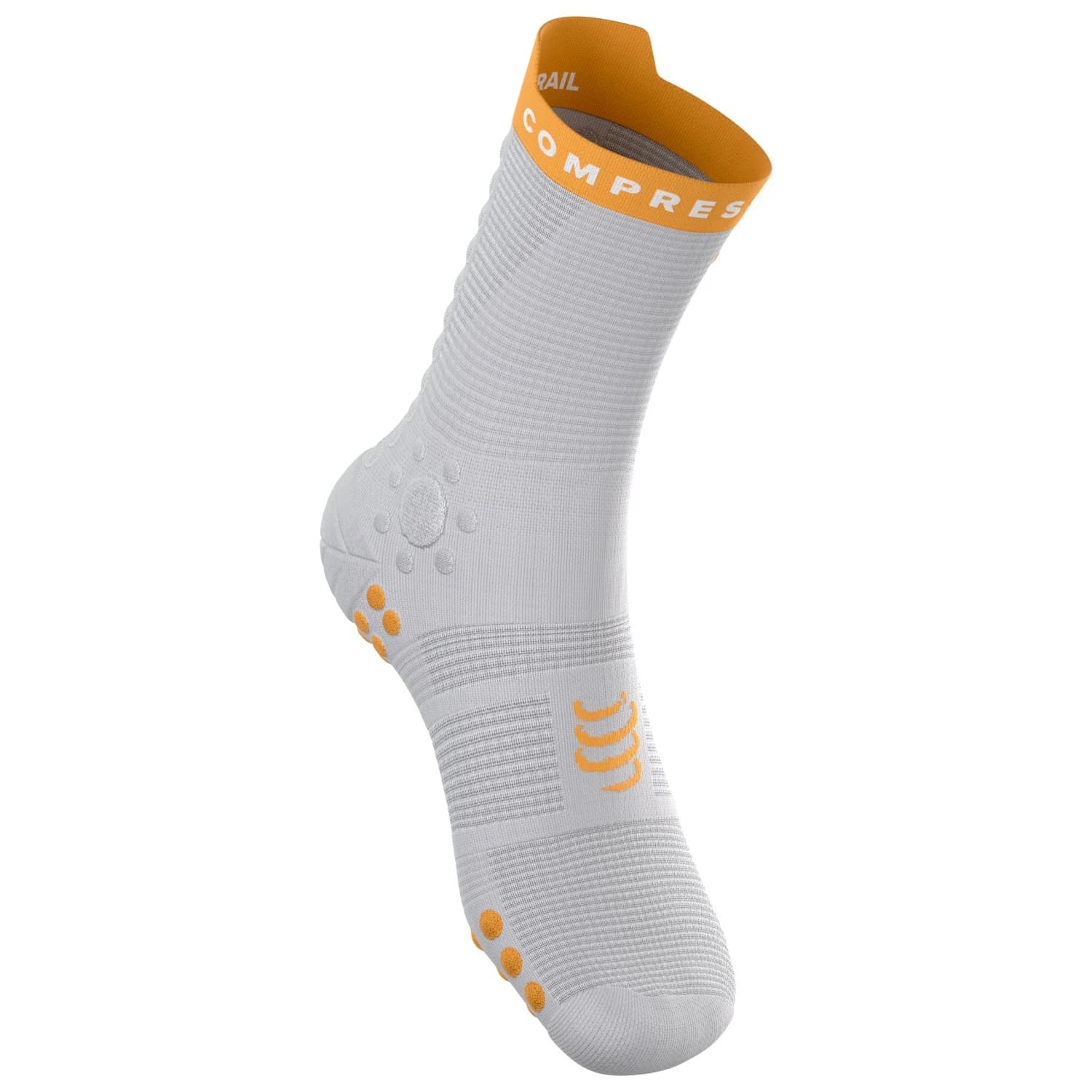 Чорапи за бягане Compressport Pro Racing Socks V4.0 Trail Running socks - Gray Violet / Apricot / Vaporous Gray