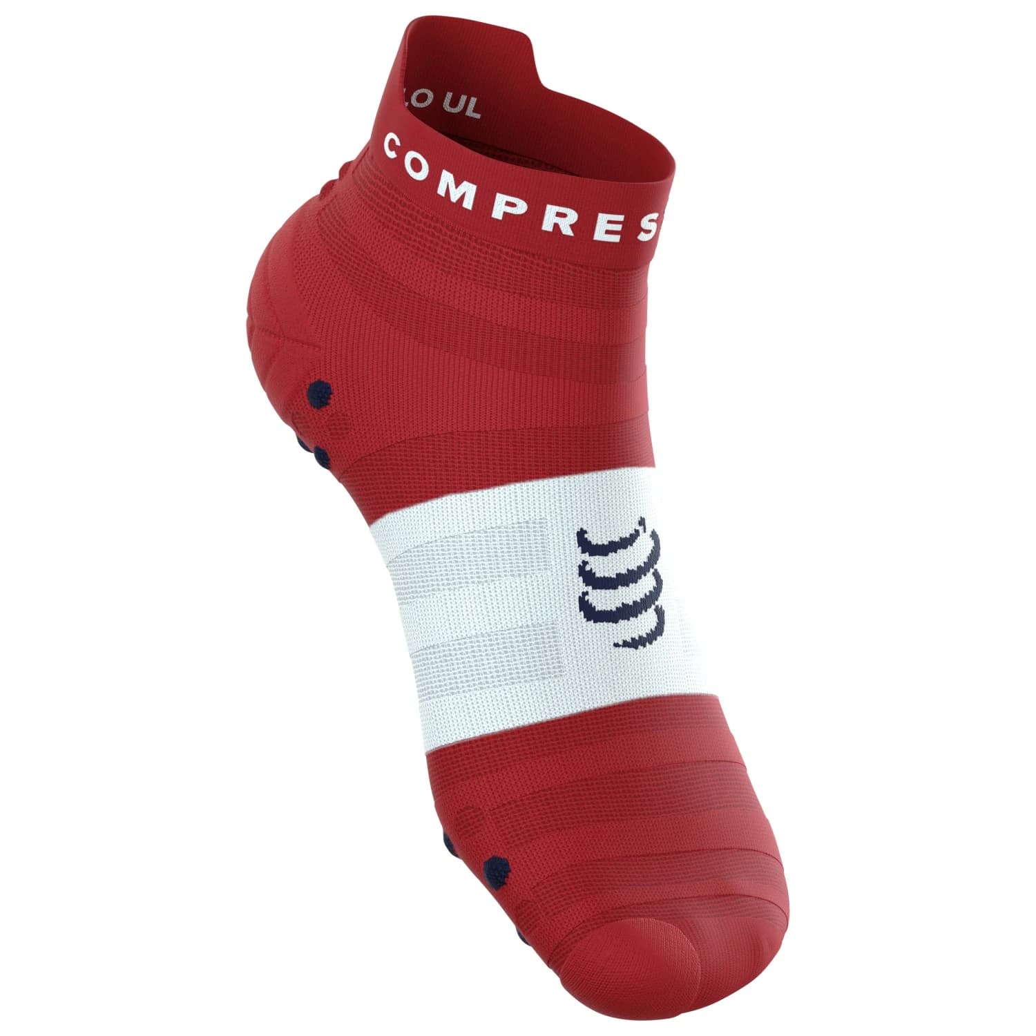 Чорапи за бягане Compressport Pro Racing Socks V4.0 Ultralight Run Low Running socks - Pompeian Red / White / Peacoat