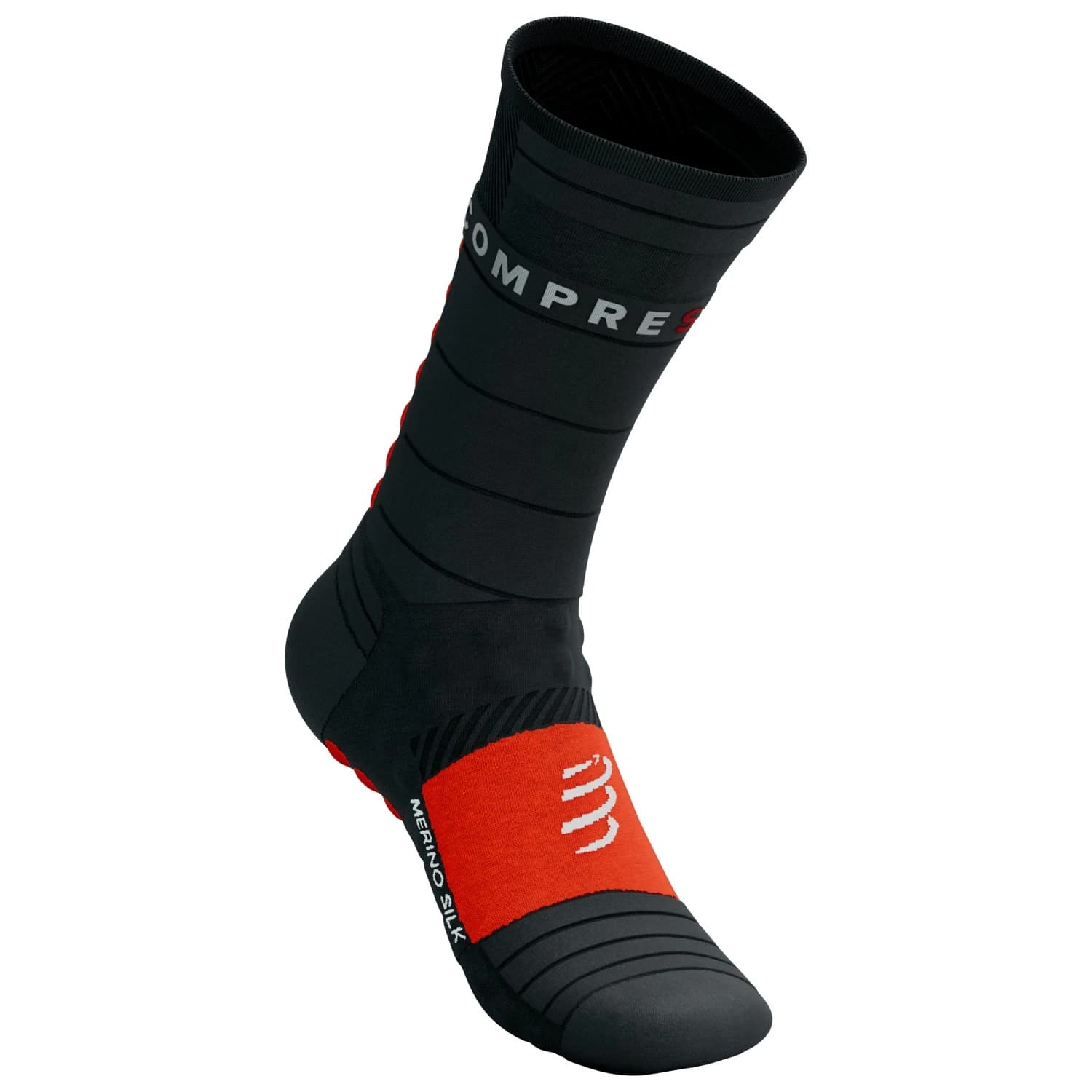 Чорапи за бягане Compressport Pro Racing Socks Winter Run Running socks - Black / High Risk Red