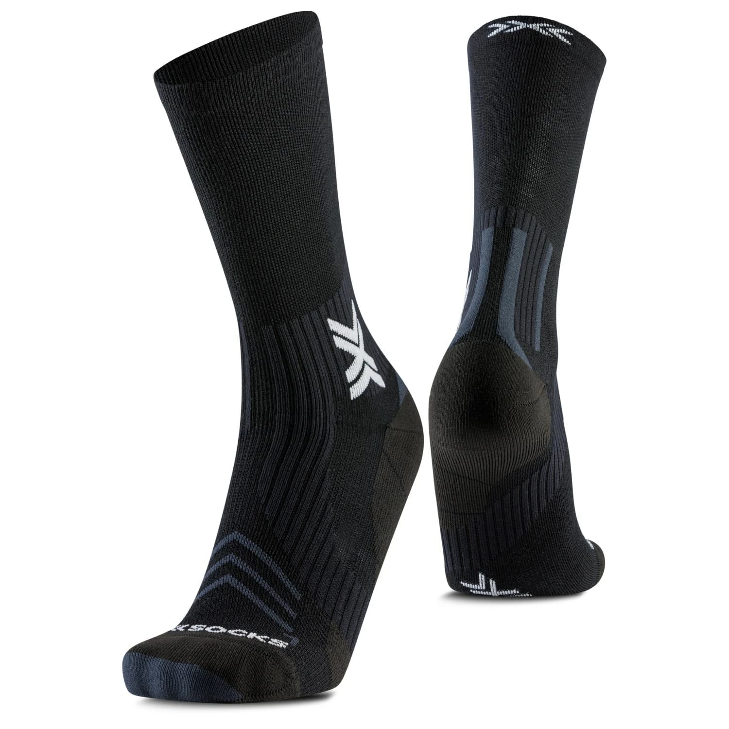 Чорапи за бягане X-Socks Run Expert Silk Merino Crew Running socks - X Black / Light Grey