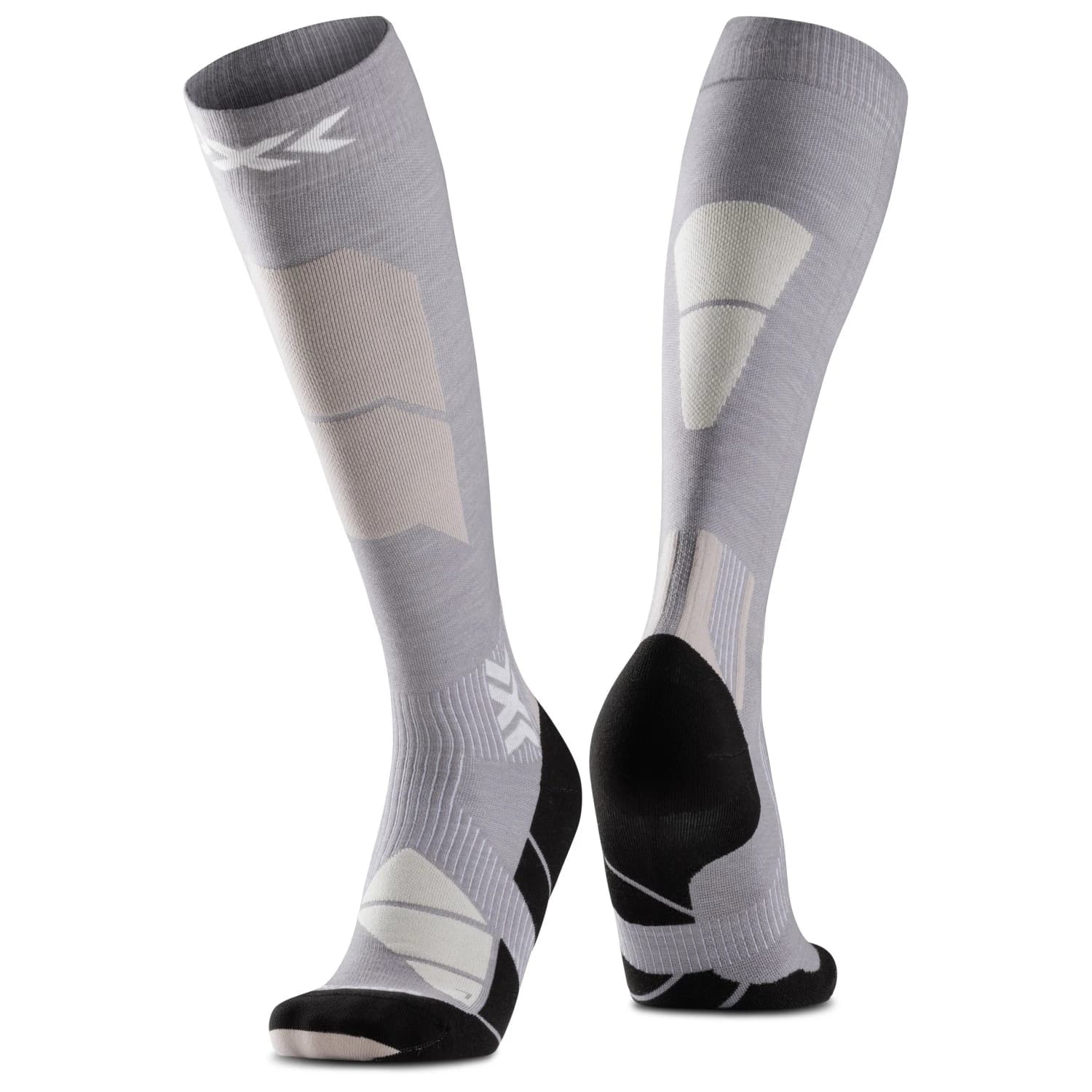 Ски чорапи X-Socks Ski Perform Merino OTC Ski socks - Seal Grey / Light Sand