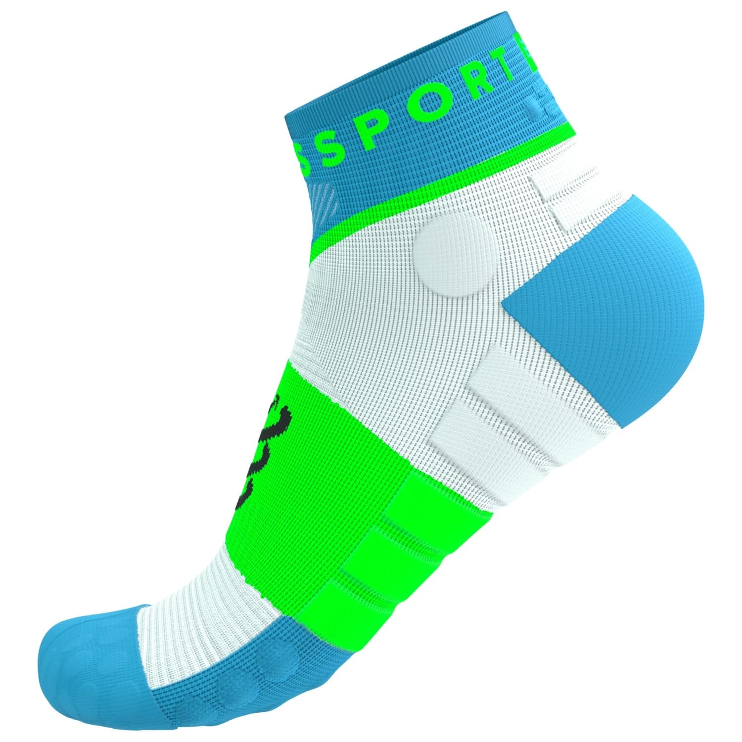 Чорапи за бягане Compressport Ultra Trail Low Socks Running socks - Norse Blue / Neon Green