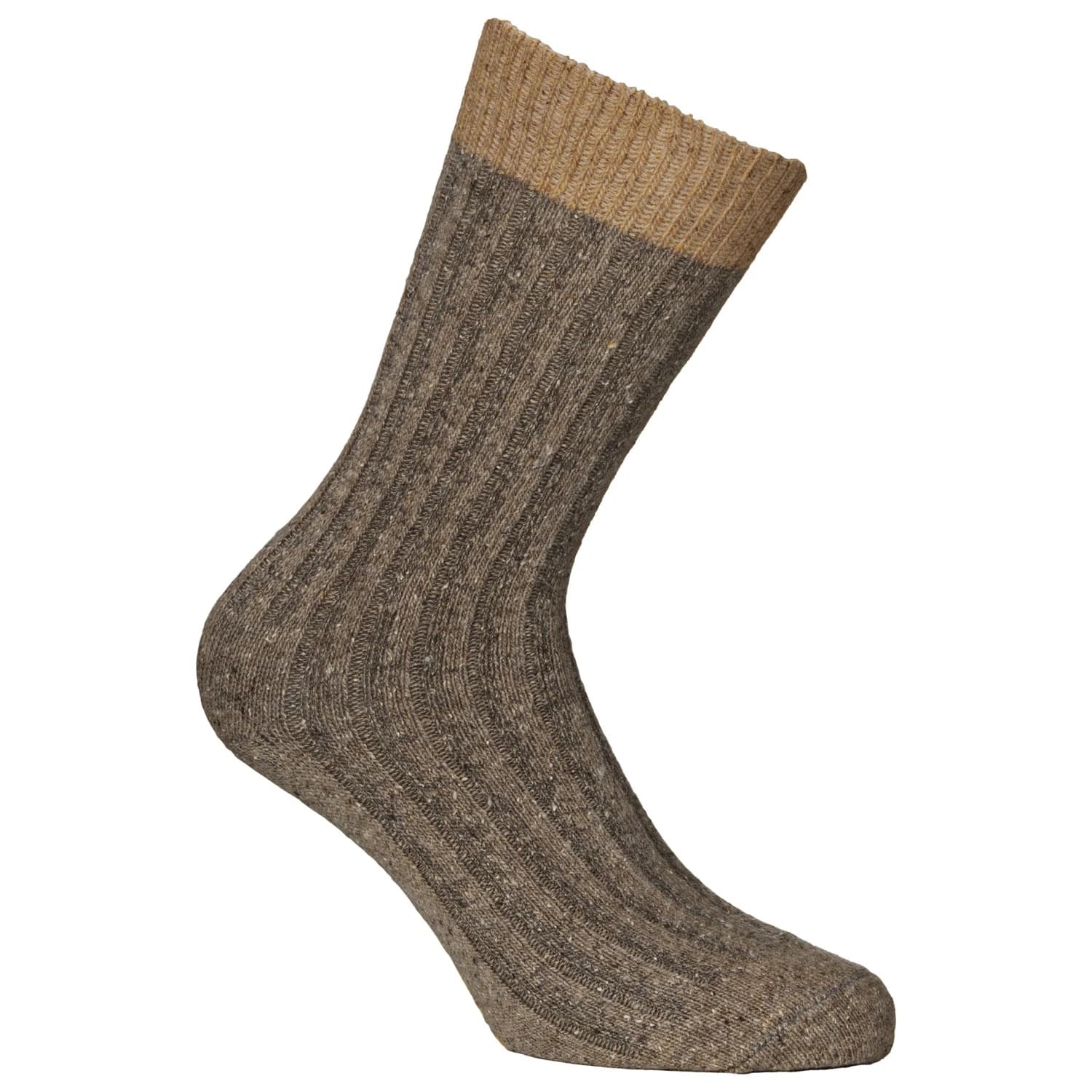 Спортни чорапи Alpacasocks&Co Merino Silk Rib Crew Sports socks - Medium Tan-Tabacco