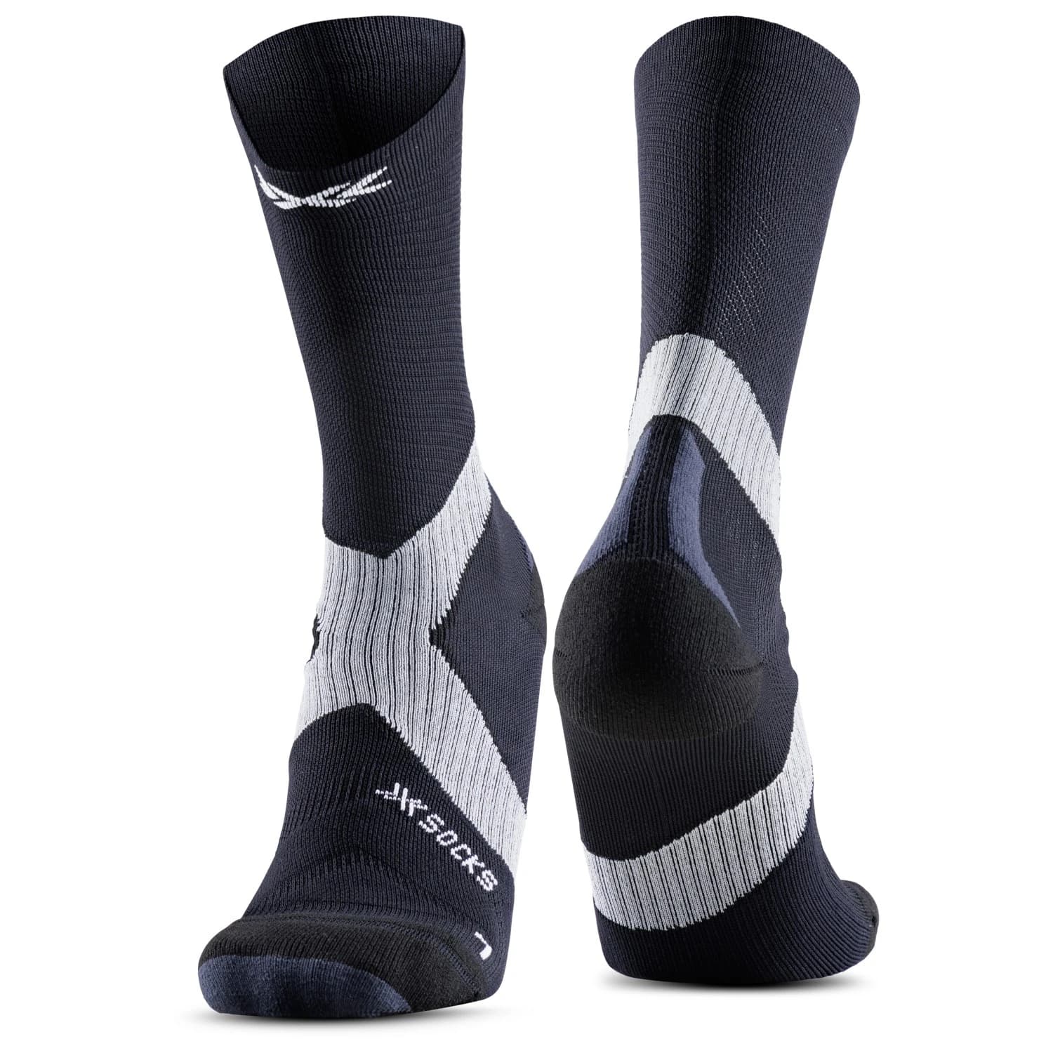 Чорапи за колоездене X-Socks Bike Expert Crew Cycling socks - Black / Charcoal