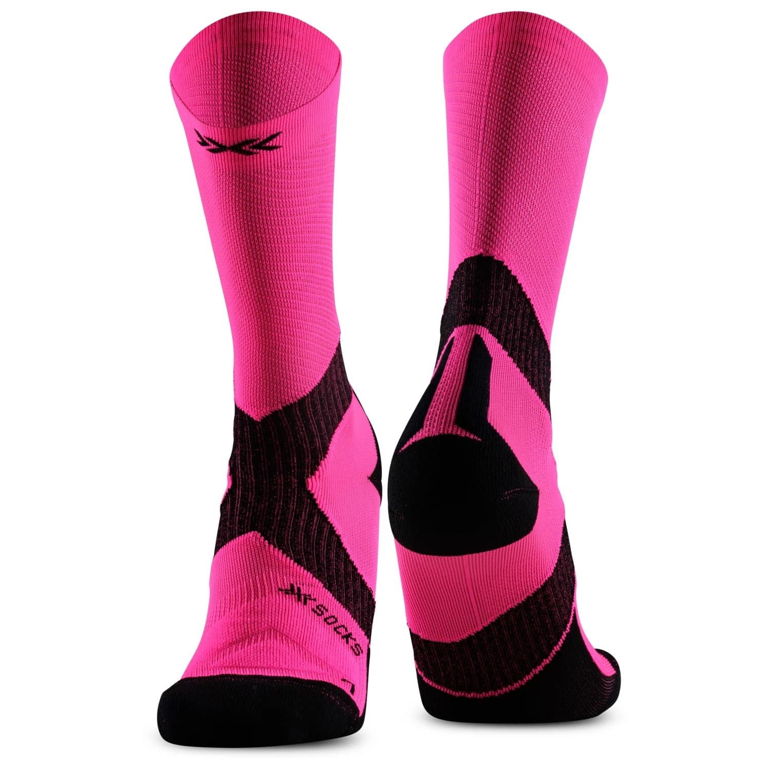 Чорапи за колоездене X-Socks Bike Expert Crew Cycling socks - Fluo Pink / X Black