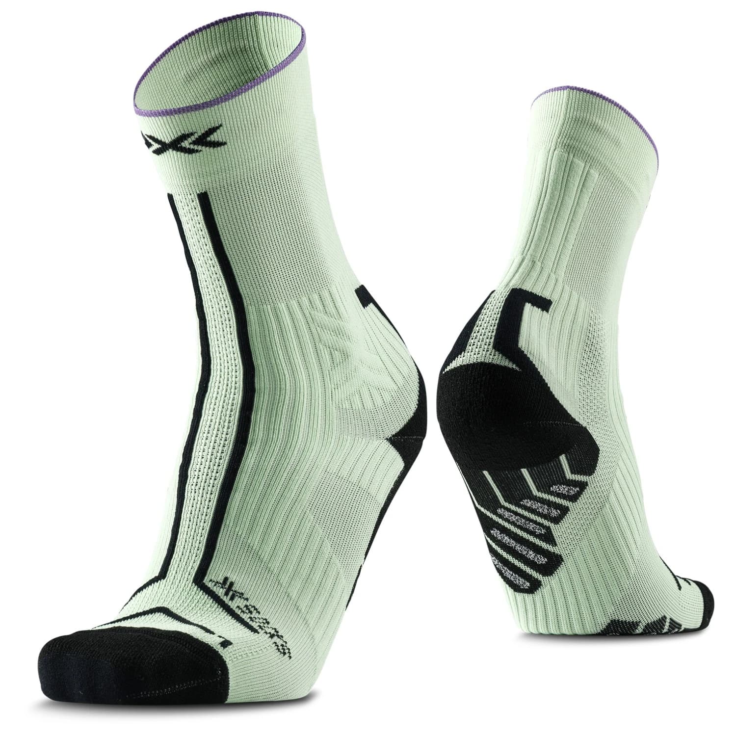 Чорапи за бягане X-Socks Trailrun Terraskin Expert Crew Running socks - Digital Lime / X Black