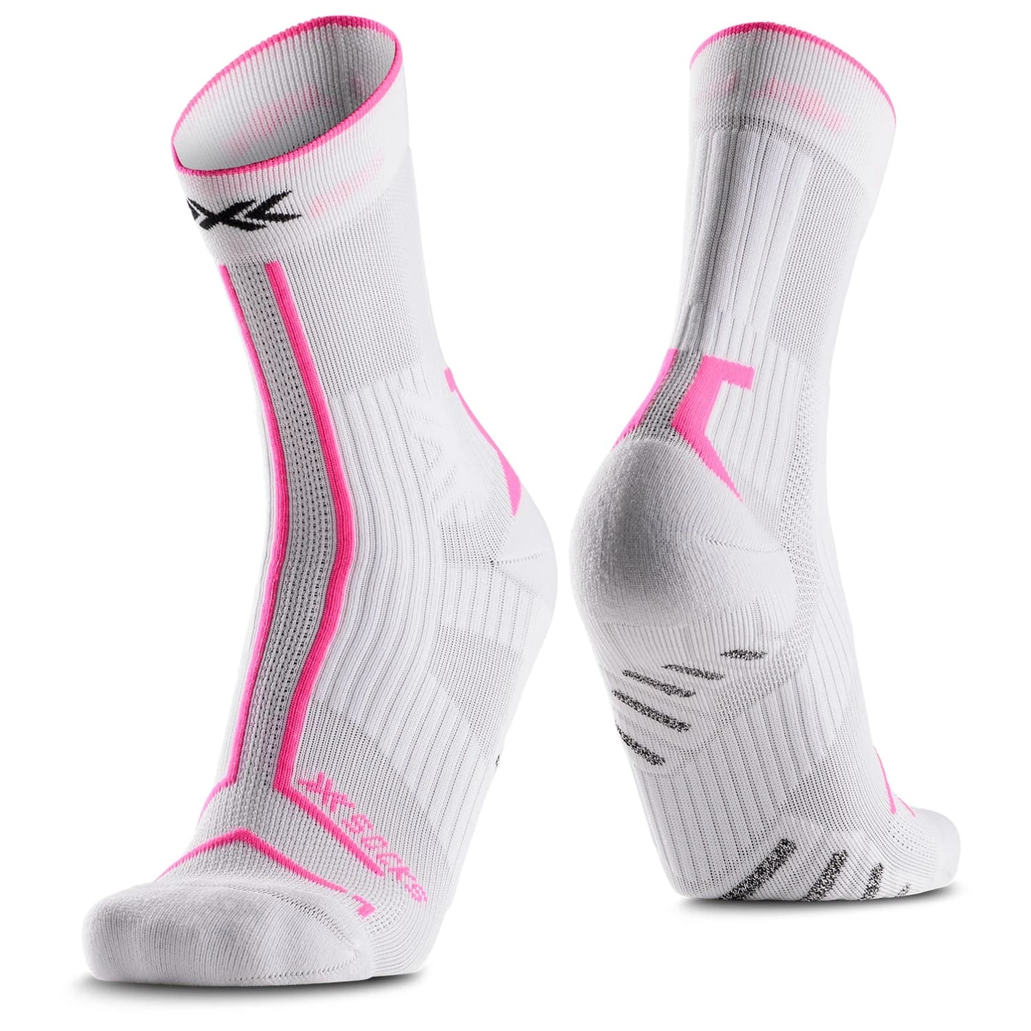 Чорапи за бягане X-Socks Trailrun Terraskin Expert Crew Running socks - X White / Fluo Pink
