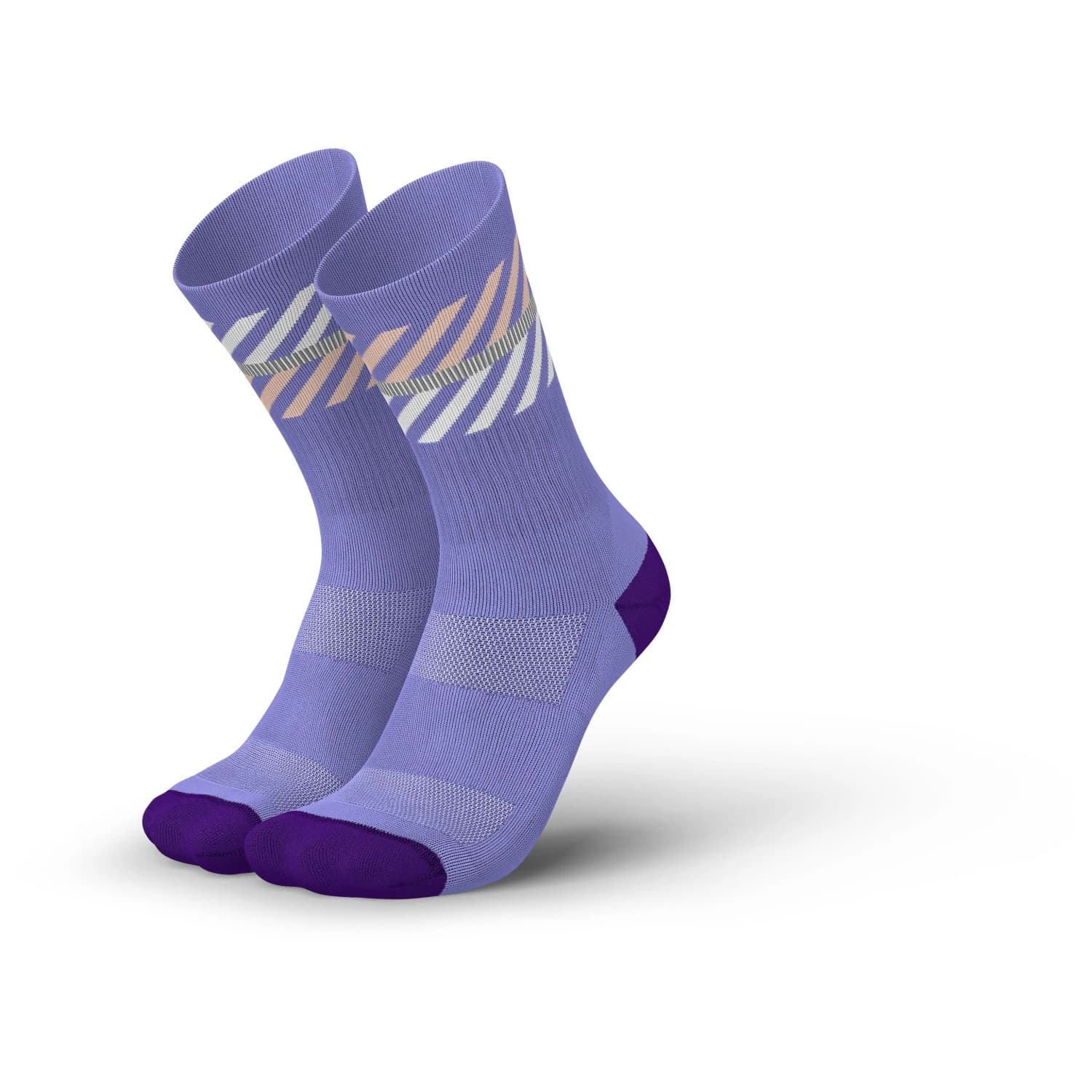 Чорапи за бягане INCYLENCE Merino Light Lanes Running socks - Purple Light Pink