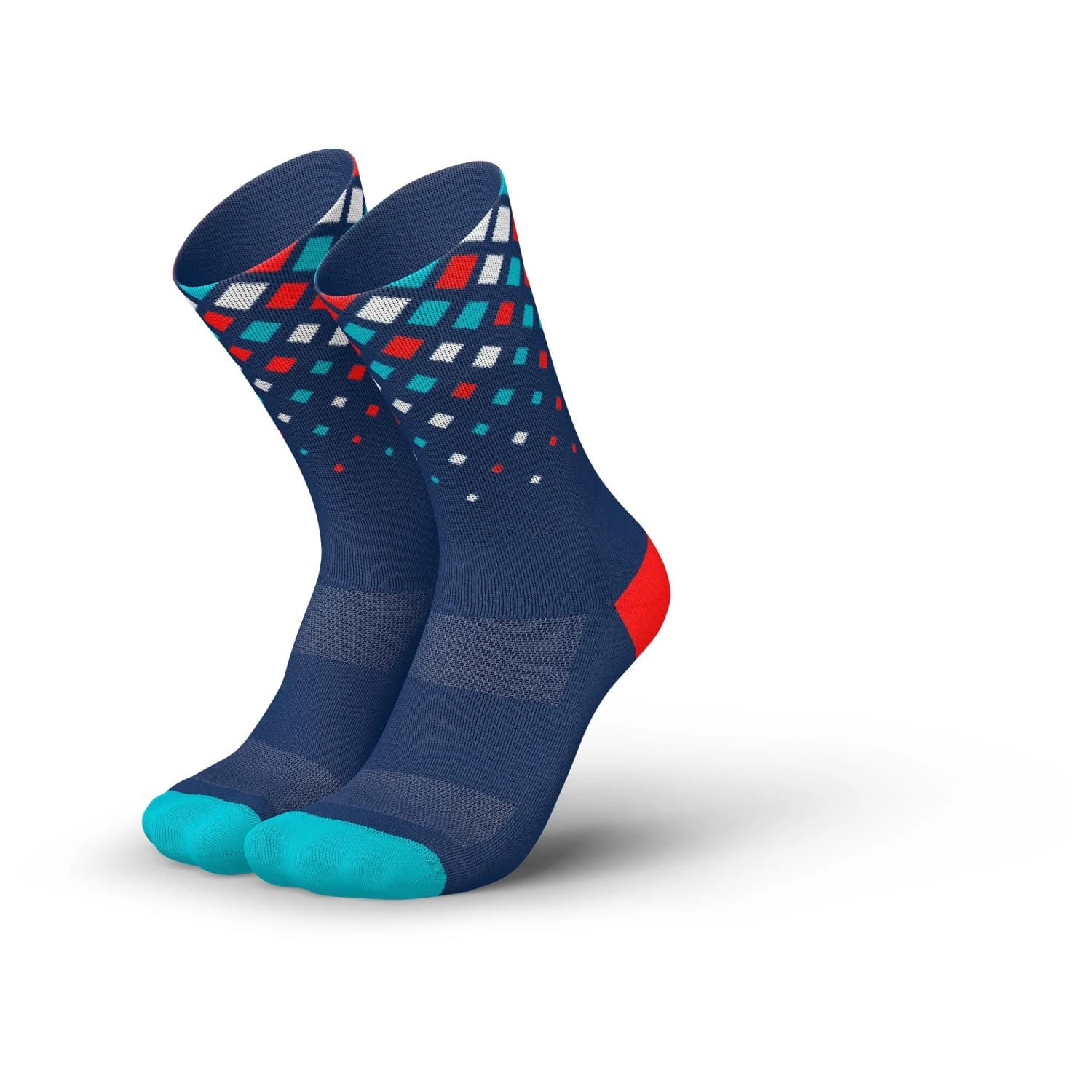 Чорапи за бягане INCYLENCE Running Crystals Running socks - Navy Cyan Inferno