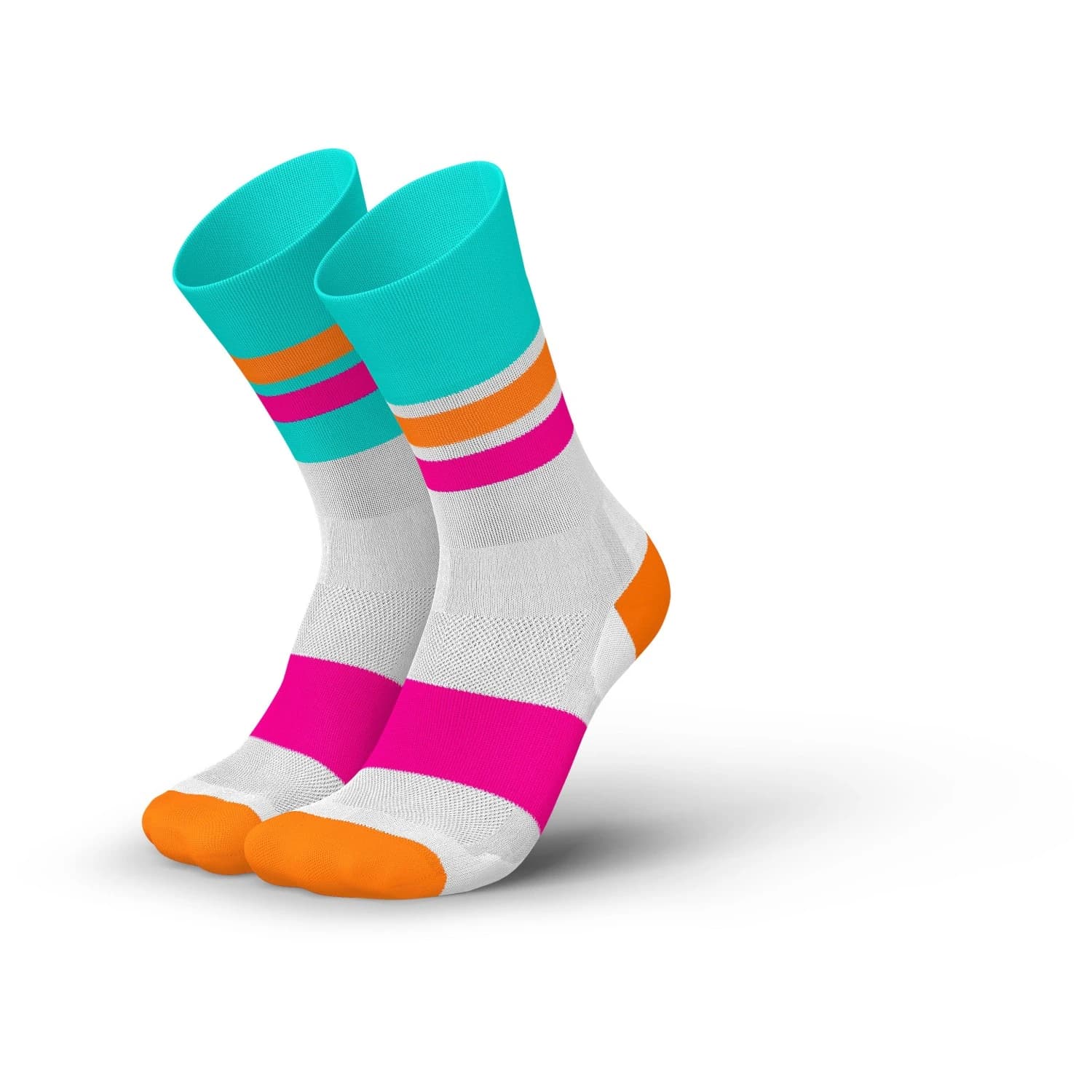 Чорапи за бягане INCYLENCE Ultralight Tracks Running socks - Cyan Pink