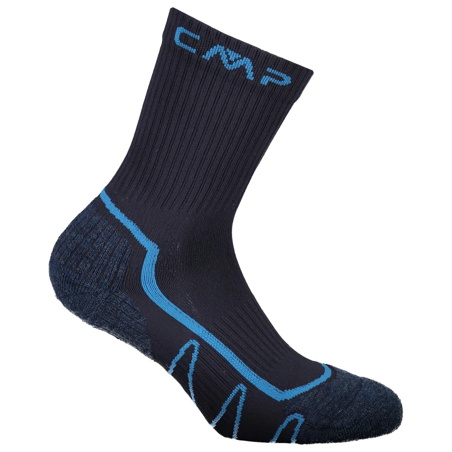 Детски туристически чорапи CMP Kid's Trekking Sock Poly Mid Walking socks - Antracite / Deep Lake