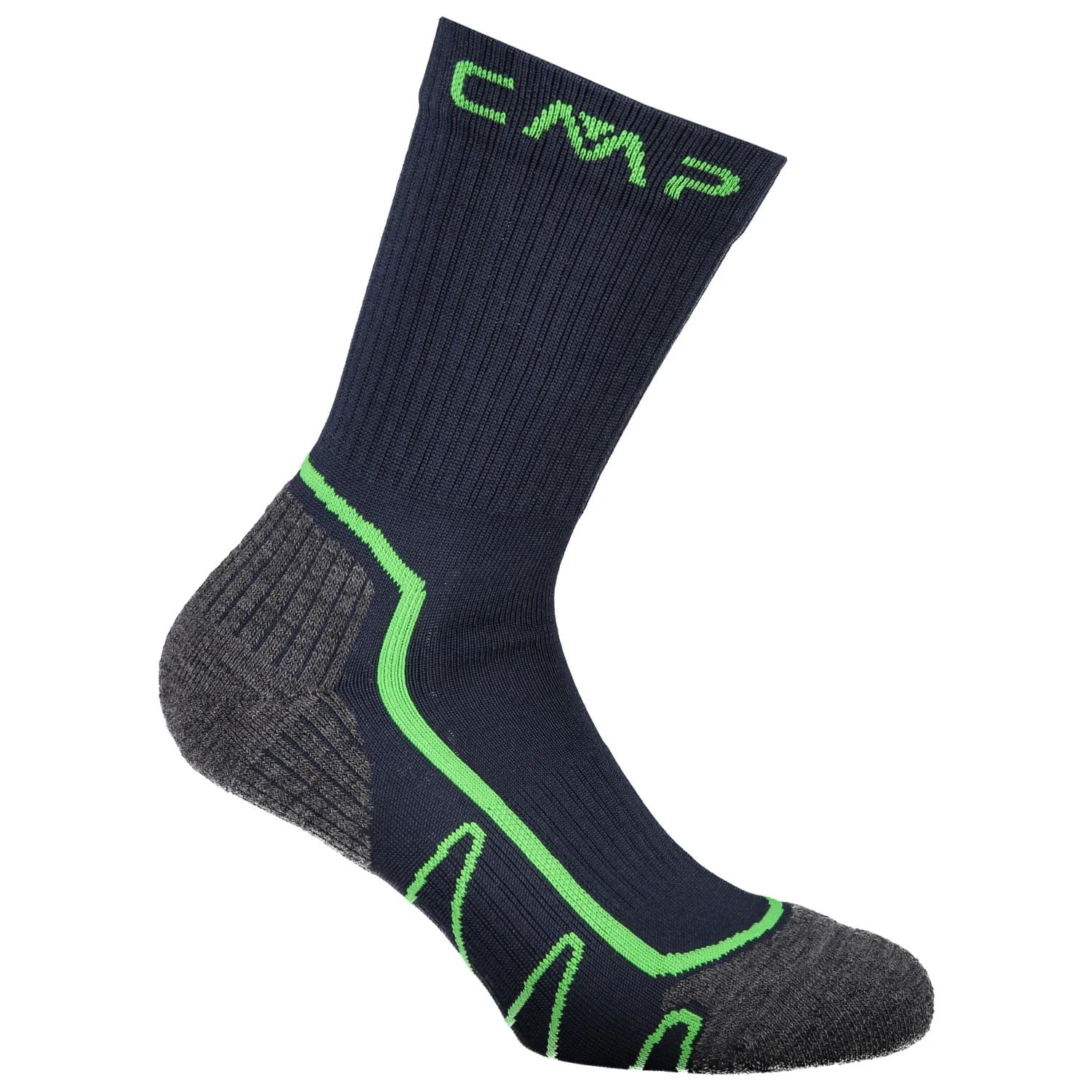 Детски туристически чорапи CMP Kid's Trekking Sock Poly Mid Walking socks - B.Blue / Verde Fluo