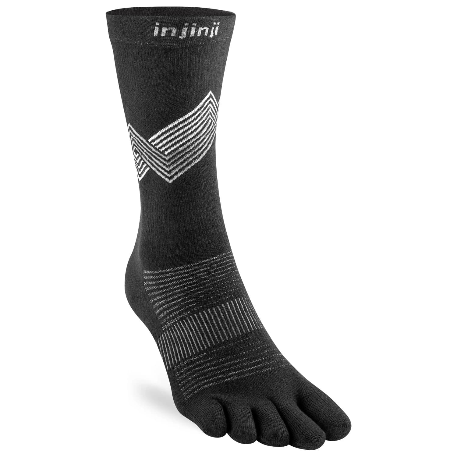 Чорапи за бягане Injinji Run Lightweight Crew Running socks - Black
