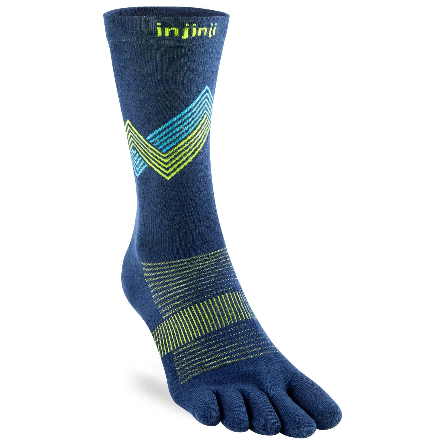 Чорапи за бягане Injinji Run Lightweight Crew Running socks - Glow