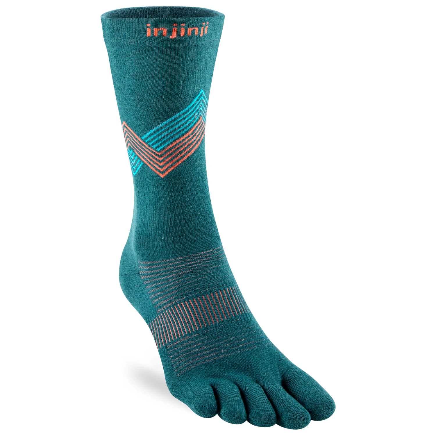 Чорапи за бягане Injinji Run Lightweight Crew Running socks - Lagoon