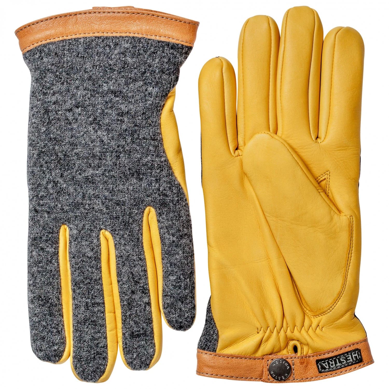 Ръкавици Hestra Deerskin Wool Tricot Gloves - Charcoal / Natural Yellow