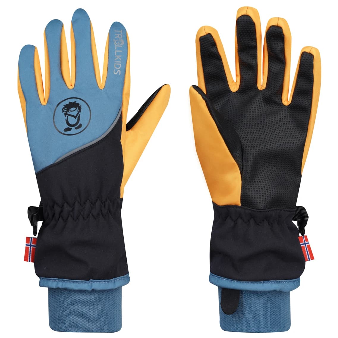 Детски ръкавици Trollkids Kid's Trolltunga Glove - Black / Steel Blue / Mango