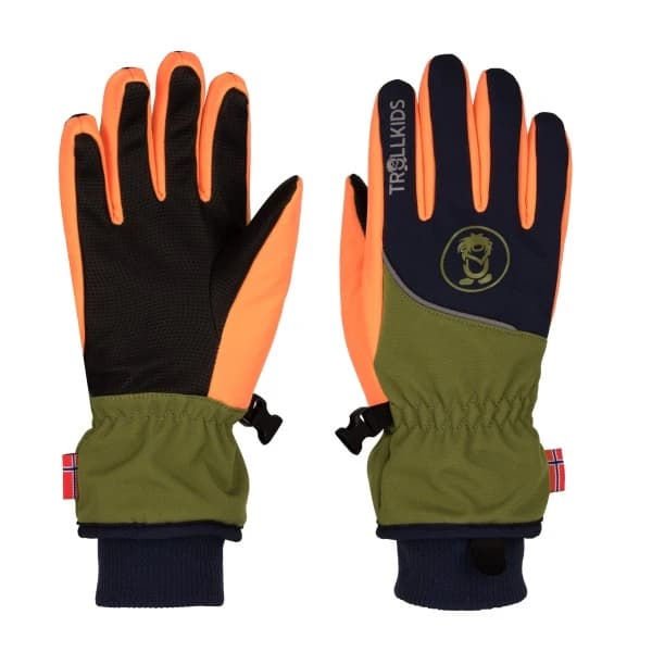 Детски ръкавици Trollkids Kid's Trolltunga Glove - Spruce Green / Black / Vivid Orange