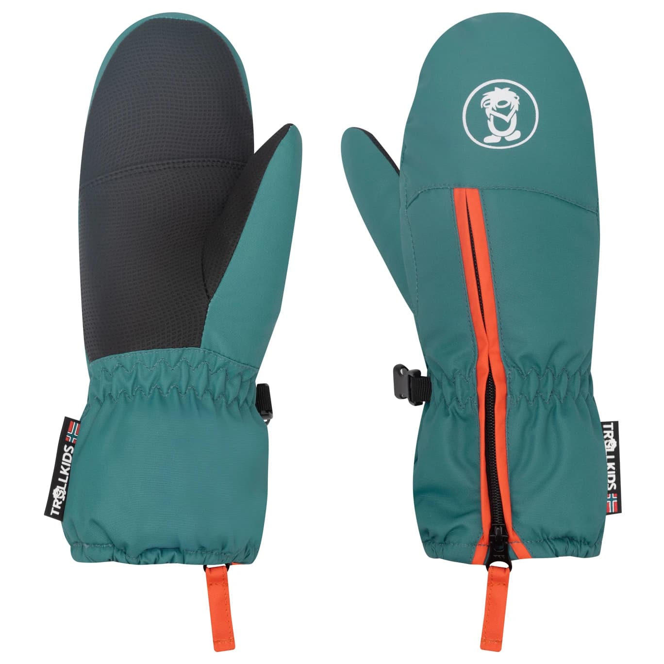 Детски ръкавици Trollkids Kid's Troll Mitten Gloves - Stormy Blue / Black / Flame Orange
