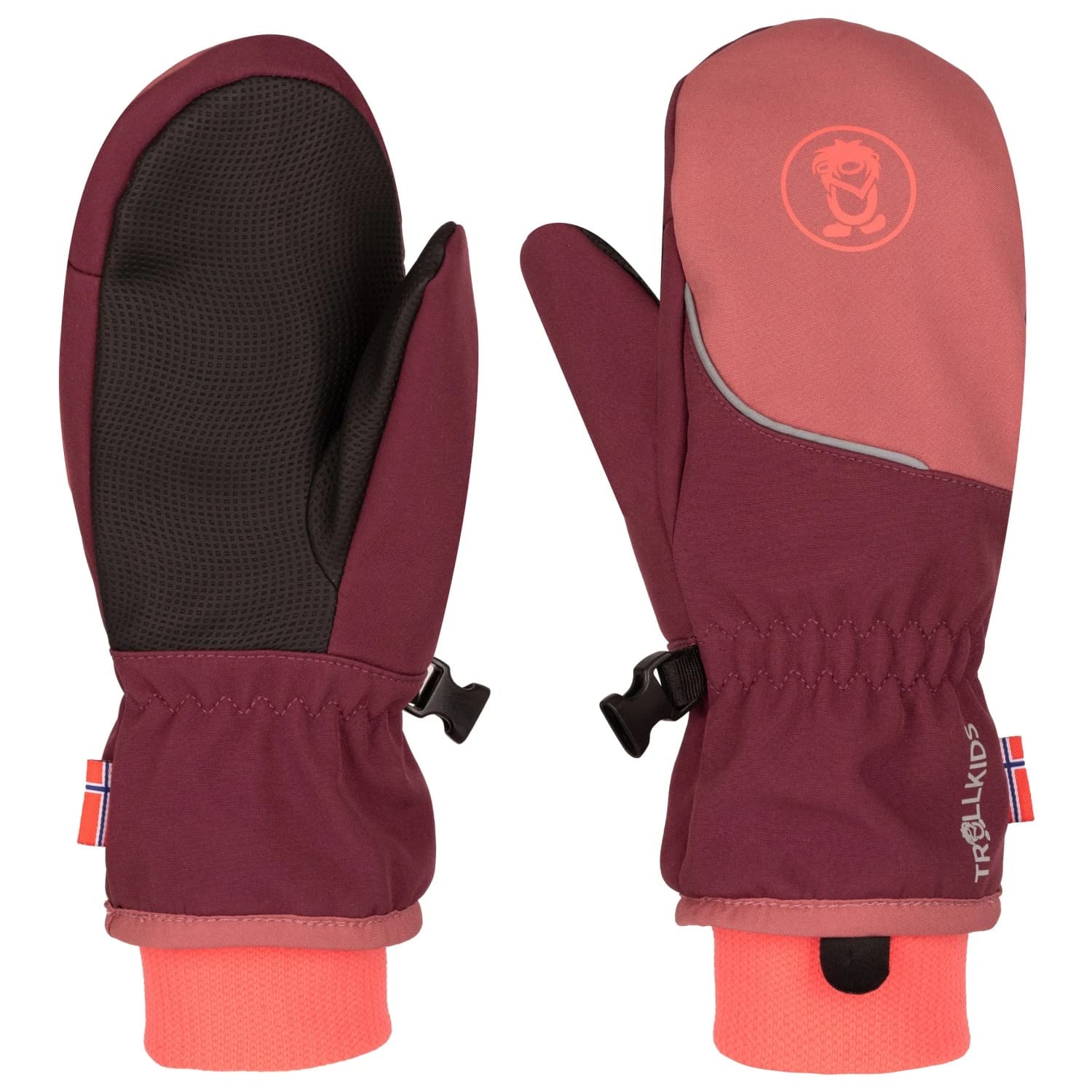 Детски ръкавици Trollkids Kid's Trolltunga Mitten Gloves - Deep Ruby / Frozen Berry / Pink Salmon