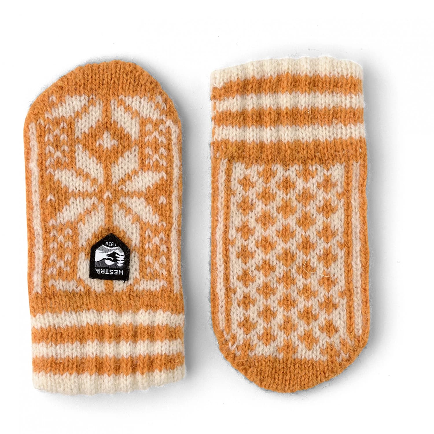 Детски ръкавици Hestra Kid's Nordic Mitt Gloves - Mustard / Offwhite