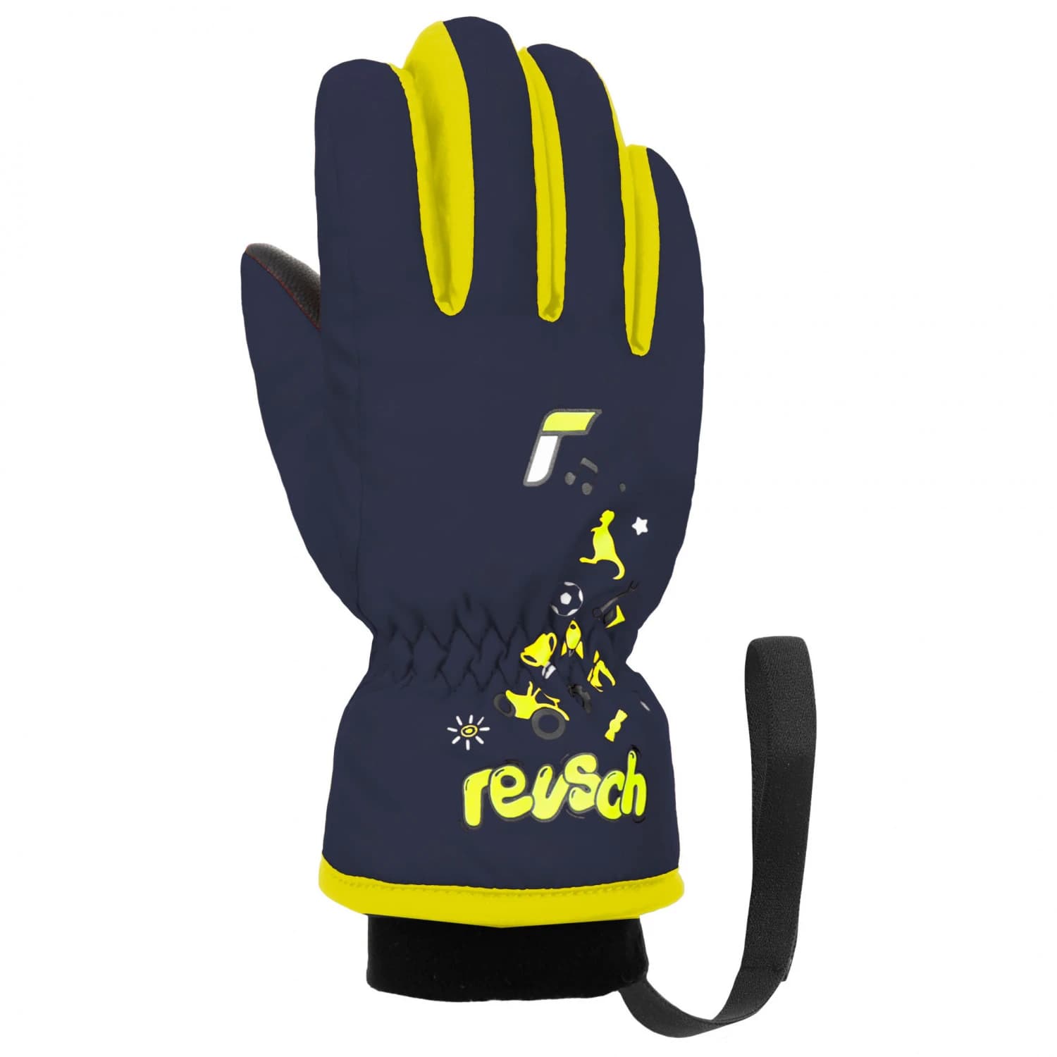 Детски ръкавици Reusch Kid's Kids Gloves - Dress Blue / Safety Yellow