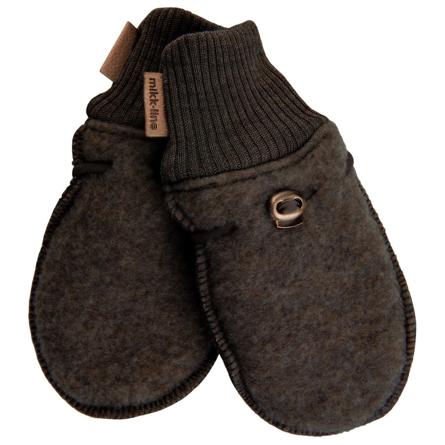 Детски ръкавици Mikk-Line Kid's Wool Mittens Gloves - Dark Brown Melange