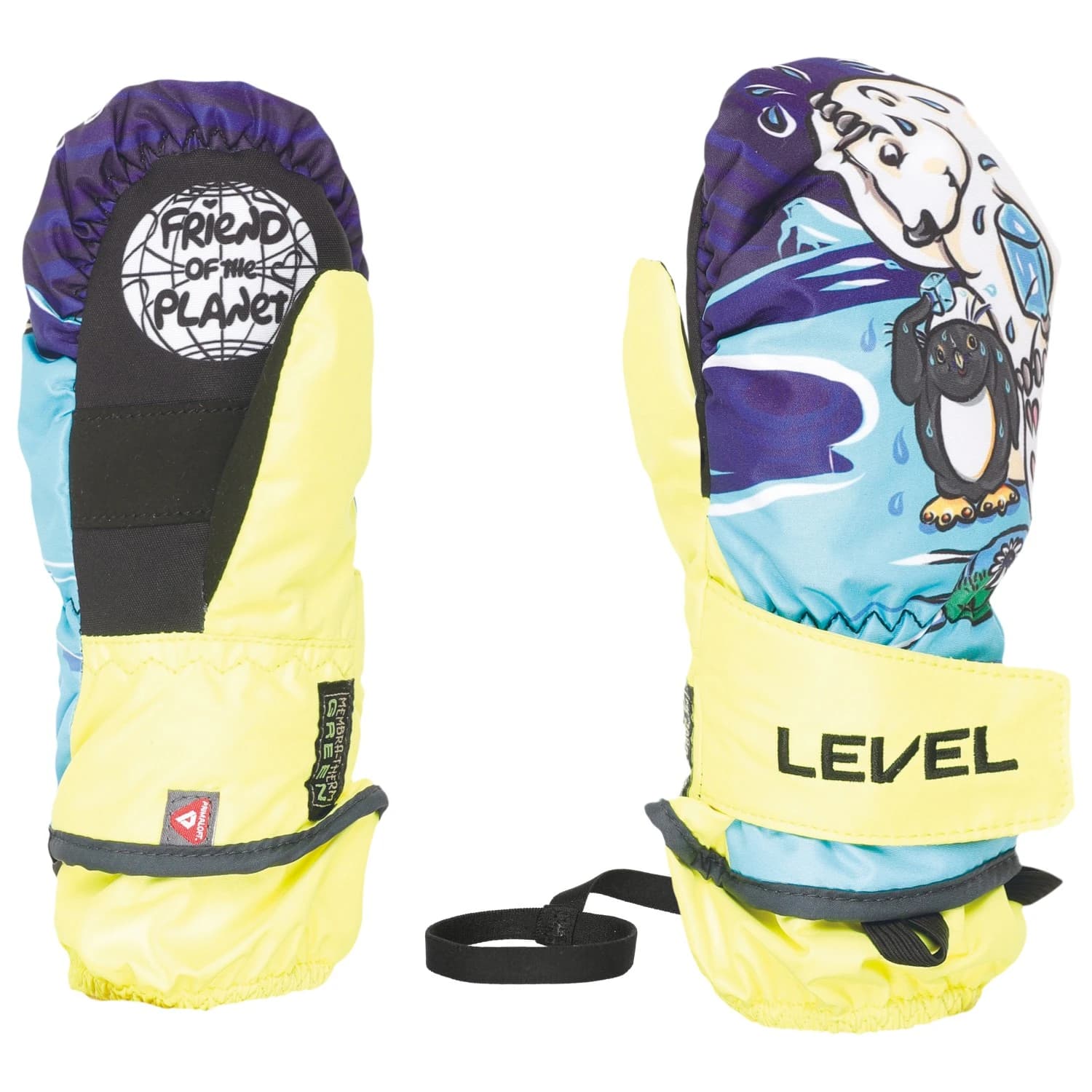 Детски ръкавици Level Kid's Animal Rec Gloves - Yellow / Blue