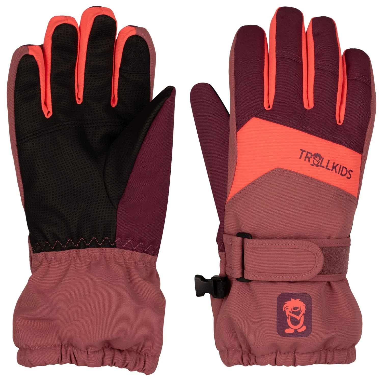 Детски ръкавици Trollkids Kid's Rauland Glove - Frozen Berry / Deep Ruby / Pink Salmon